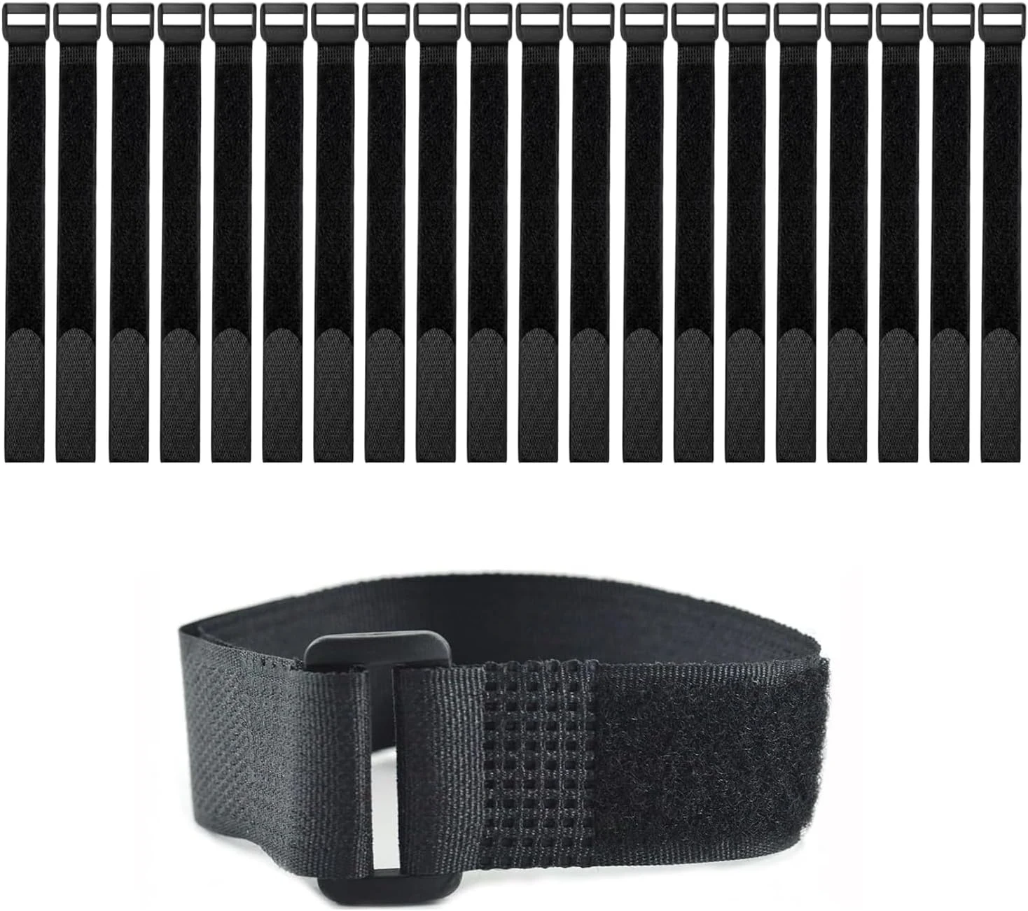 HUAHAITGCH 20 Pack (12 x 1 Inch) Reusable Fastening Cable Straps, Adjustable