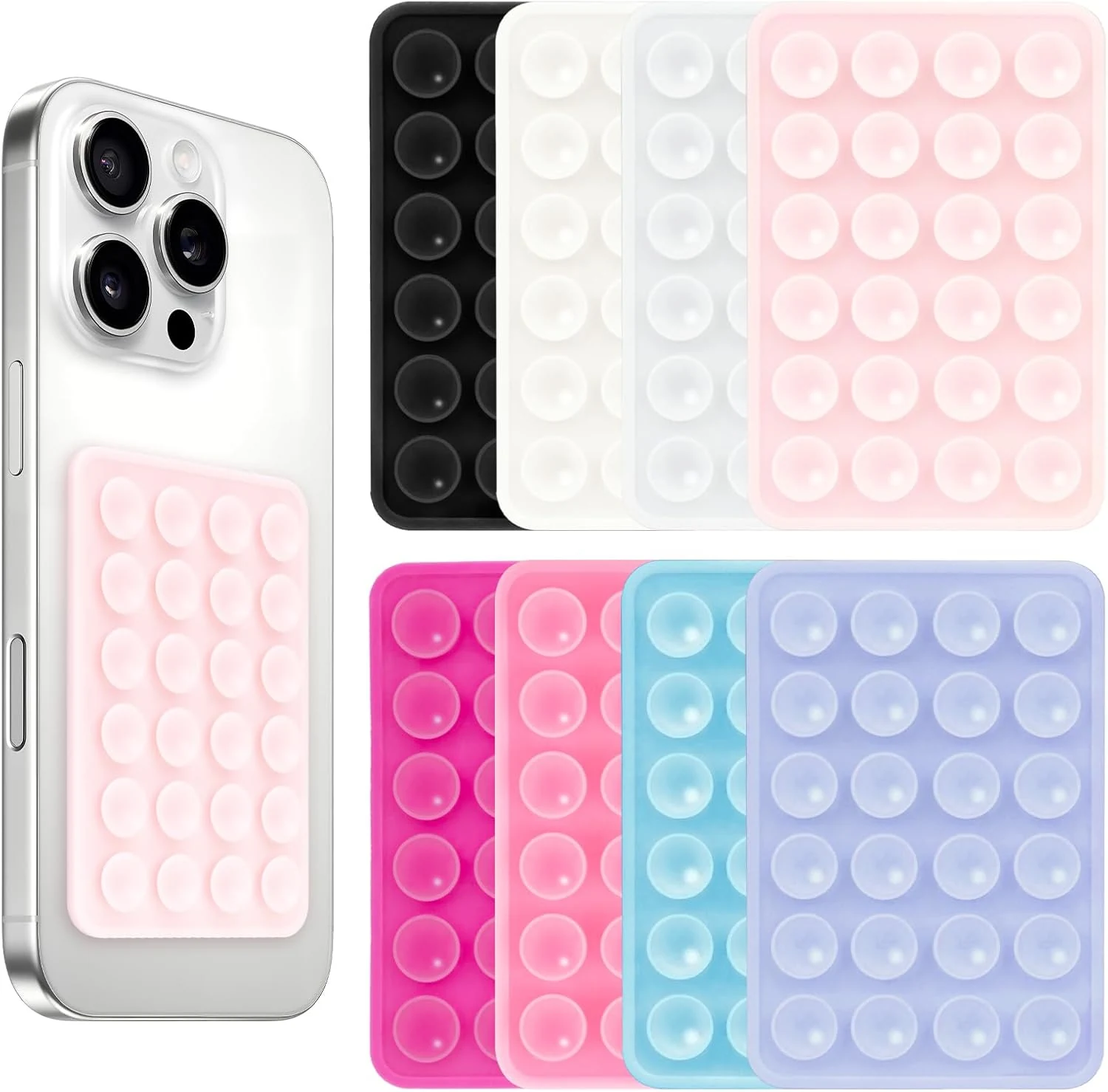 Giumel 8PCS Silicone Suction Phone Case Mount, Non Slip Suction Cup