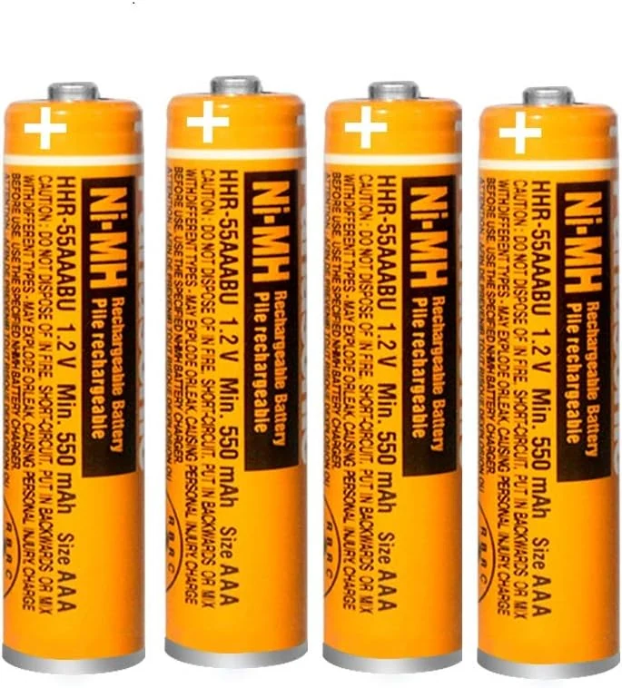 4 Pack NI-MH Rechargeable AAA Batteries 1.2V 550mAh HHR-55AAABU AAA