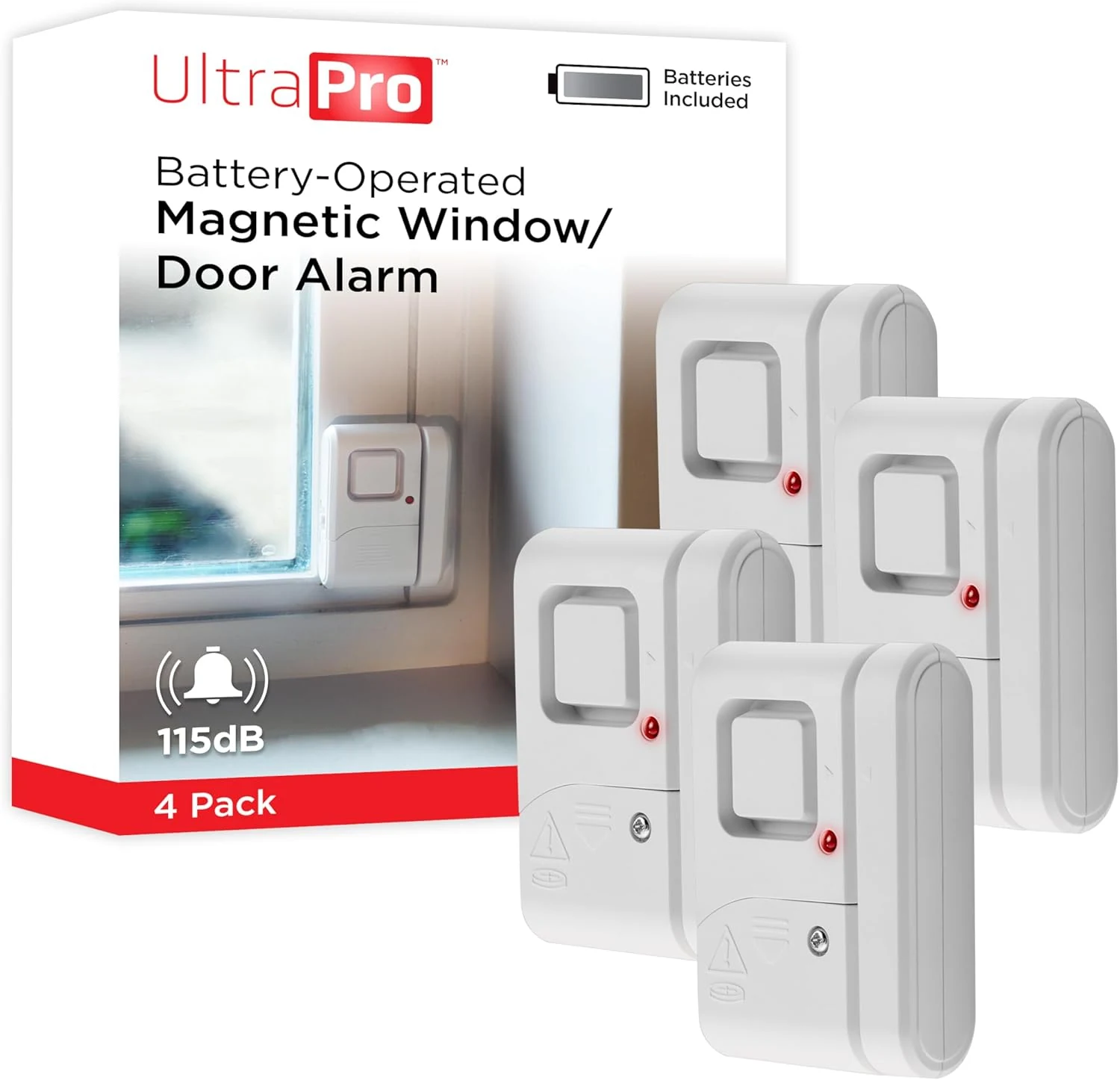 UltraPro Personal Security Window and Door Alarm, 4 Pack (45174)