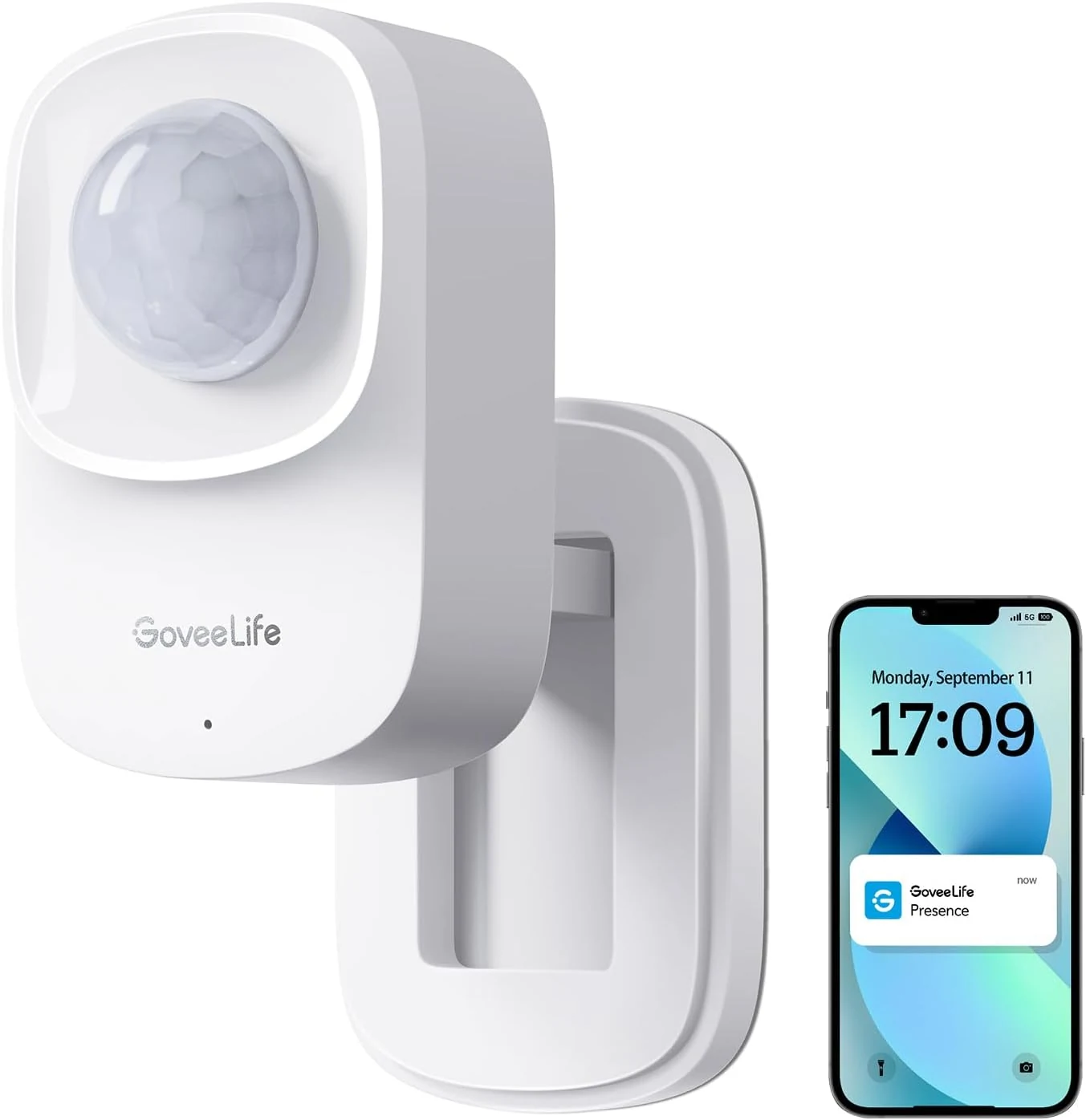 GoveeLife Human Presence Sensor, 2.4 GHz Wi-Fi Required, Smart mmWave radar & PIR wired motion sensor