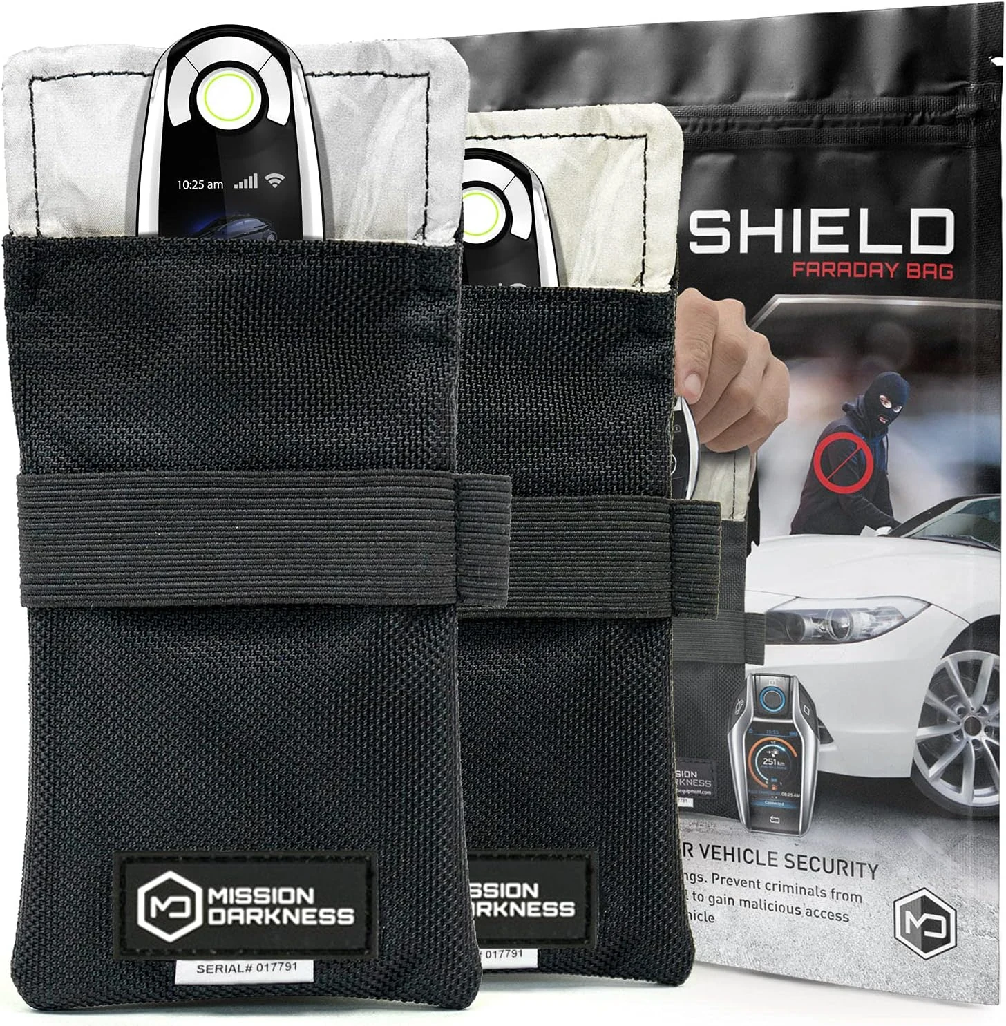 Mission Darkness Faraday Bag for Keyfobs (2-Pack) // RF Shielding Protective Case