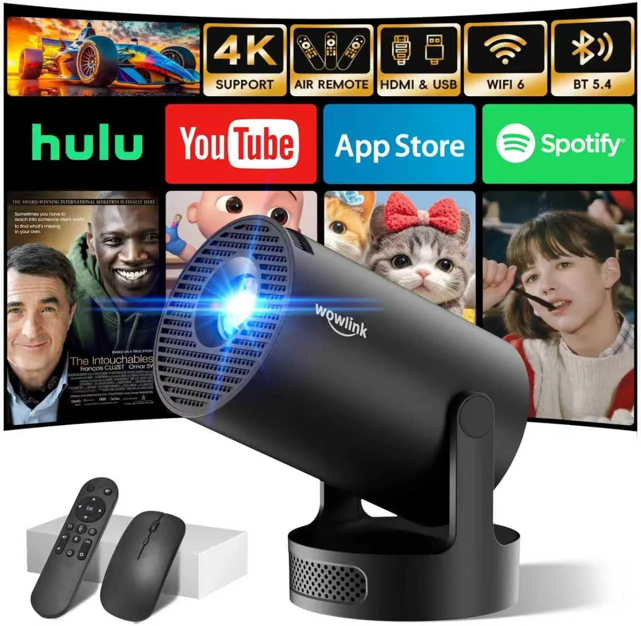 wowlink W210 mini projector with WiFi 6 and Bluetooth 5.4