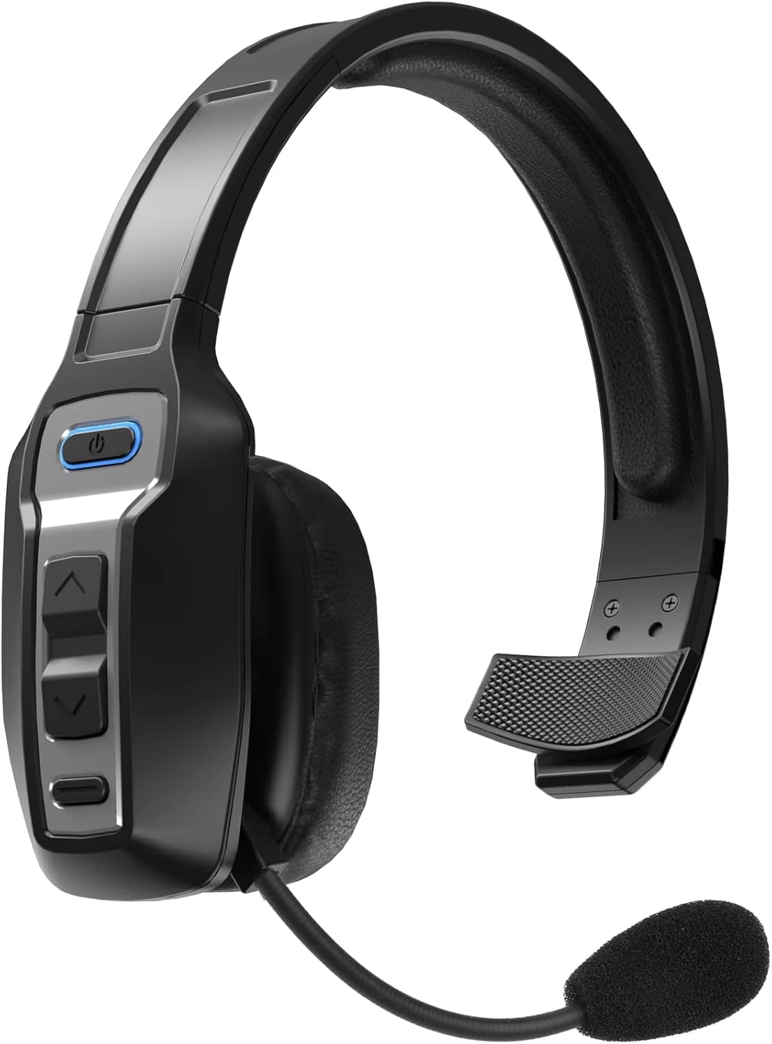 Bluetooth Headset for Truck Drivers, Single Ear Wireless Headphones with Mic Noise Cancelling, Mute Button, Hands-Free, 60H Playtime for Call Center, Office, Cell Phone