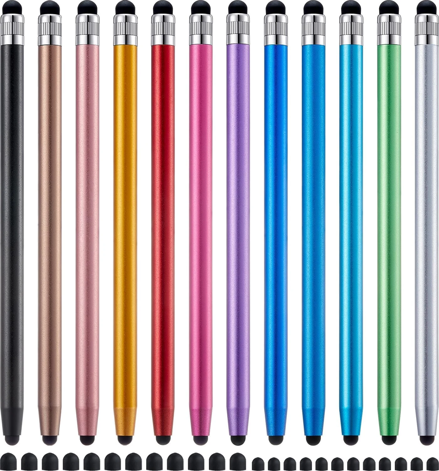 LINFANC 12Pcs Stylus Pen for Touchscreen, 2-in-1 High Precision & Sensitivity Stylus Pen