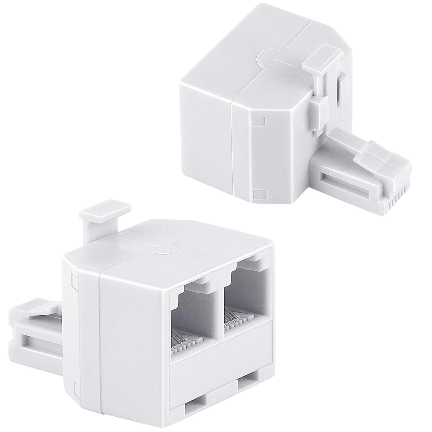 Uvital RJ11 Duplex Wall Jack Adapter Dual Phone Line Splitter (2 Pack)