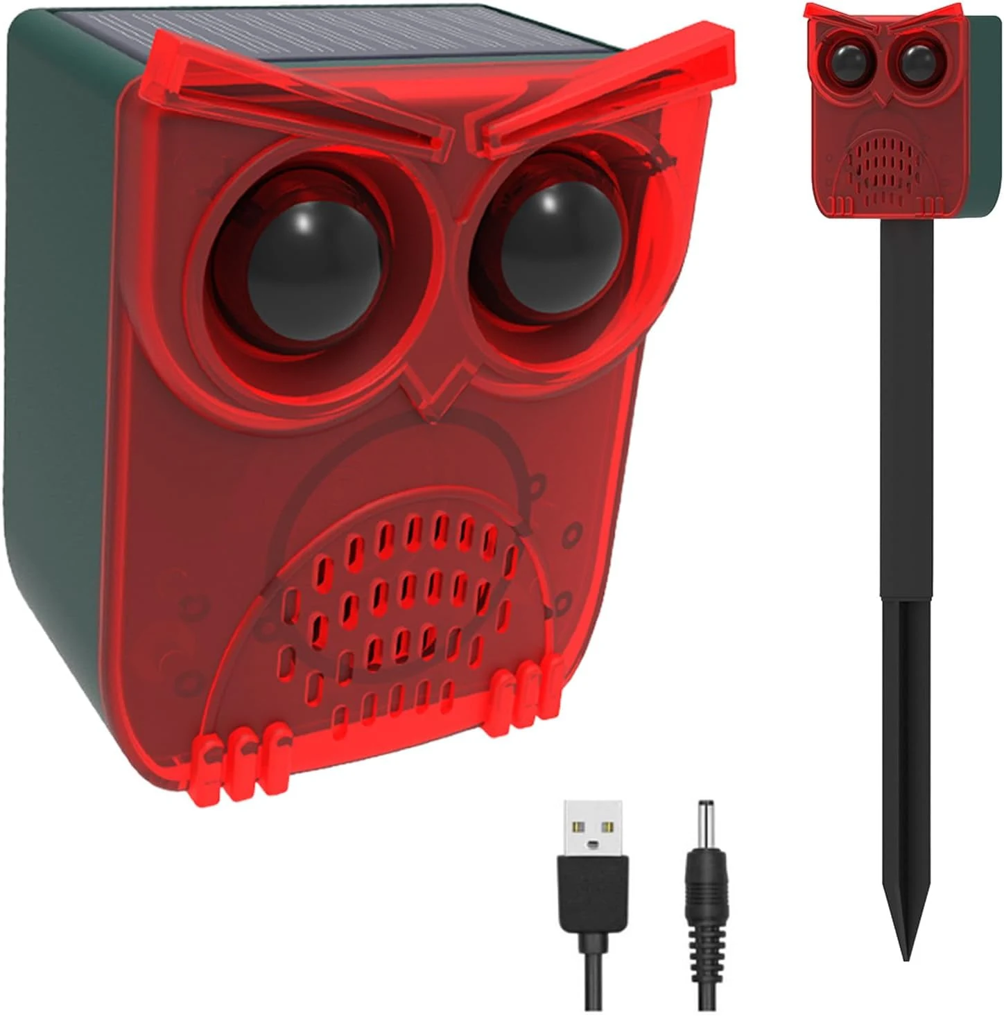 HULPPRE Solar Outdoor Motion Sensor Alarm-13 Sounds Including Dog Barking&Gunshot,130db Loud Noise Maker,4 Modes,Motion Activated Strobe Light