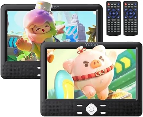 Yoton 10.5" Two Car DVD Players Portable Headrest Dual Screen