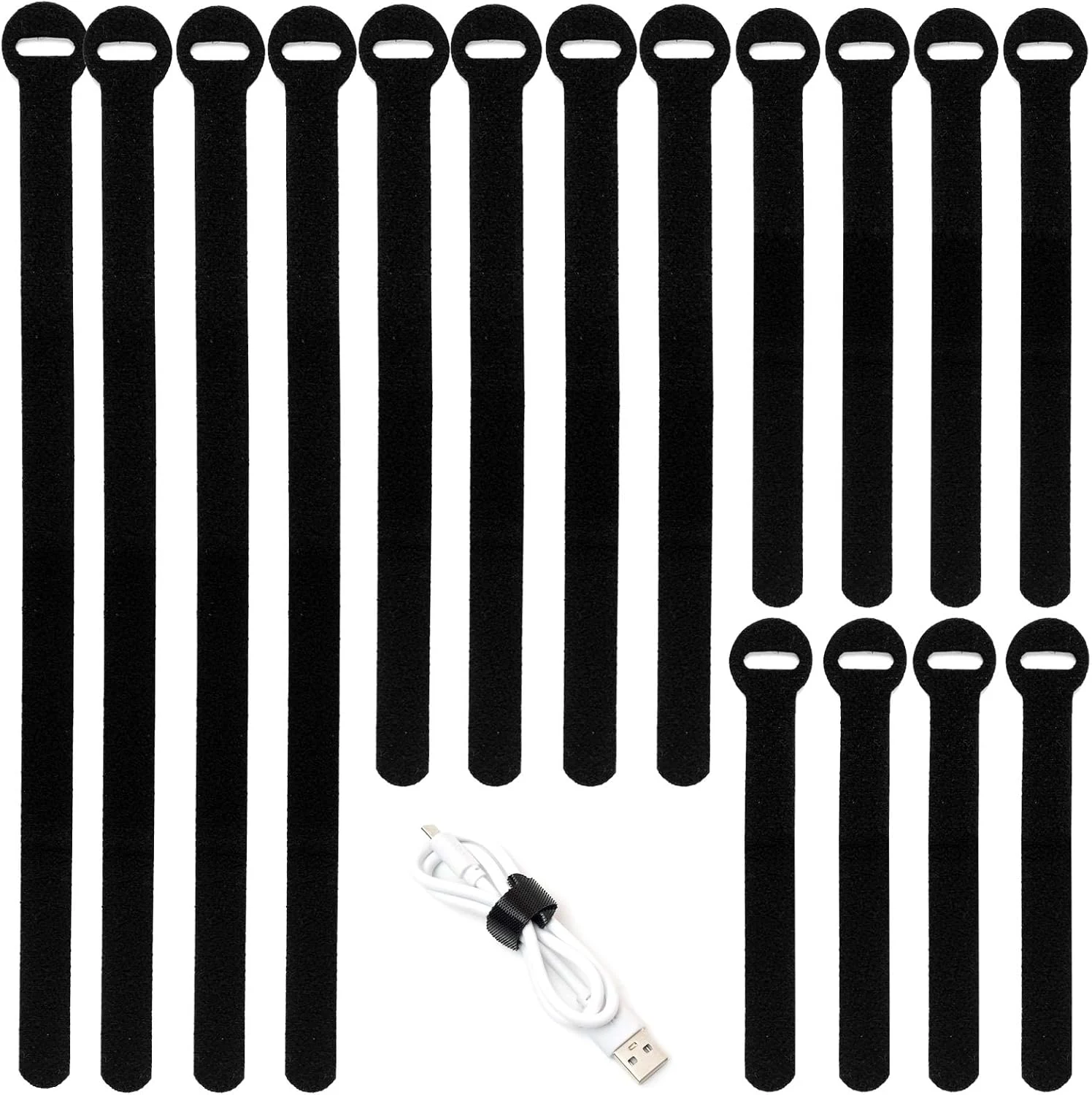 150PCS Reusable Cable Ties - 4+6+8+10inch Multi-Purpose Cable management Hook & Loop Cable Straps Wire Ties