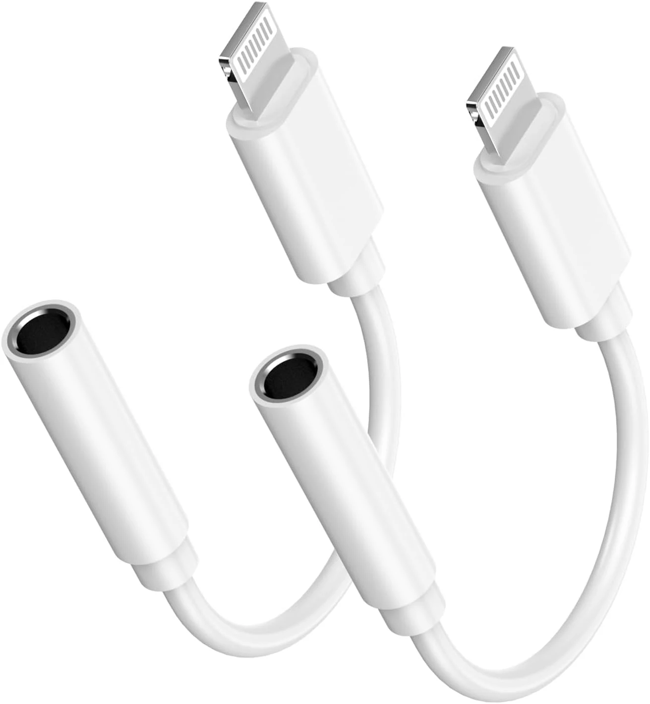 [Apple MFi Certified] Apple Lightning to 3.5mm Headphone Jack Adapter, 2 Pack iPhone 3.5mm Aux Adapter Converter Dongle Audio Cable Compatible for iPhone 14 13 12 11 Pro Max XS XR X 8, Support All iOS