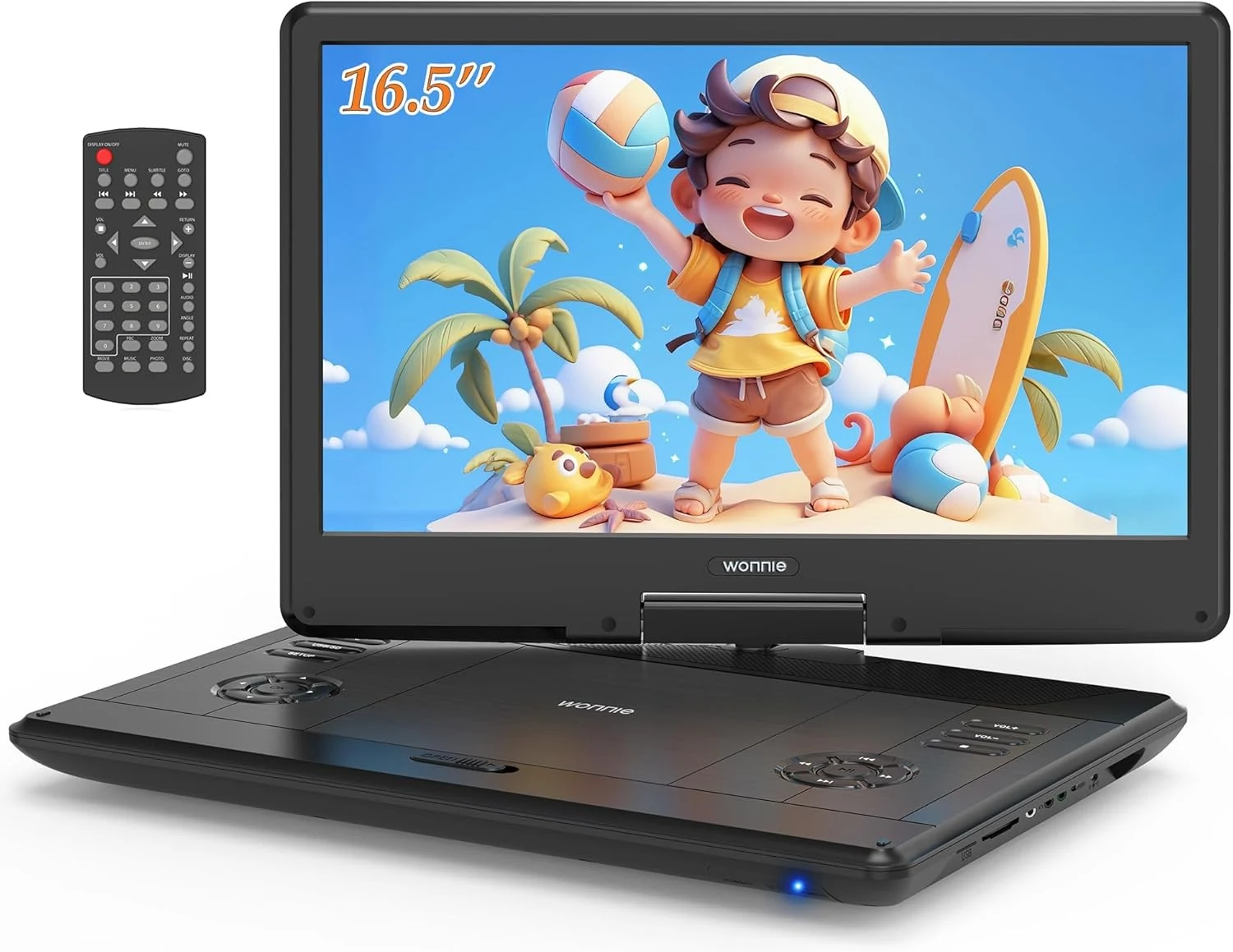 WONNIE 16.5" Portable DVD Player with 14.1" Large HD Swivel Screen