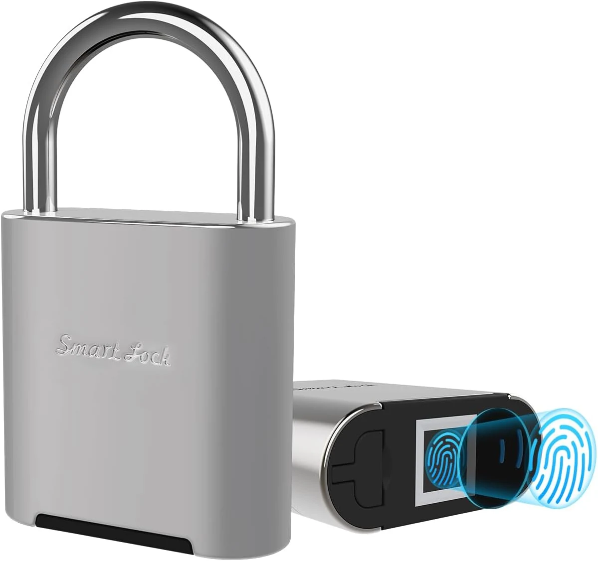 KENRONE Fingerprint Padlock, Biometric Smart Lock (IP66, Rechargeable Zinc Alloy)