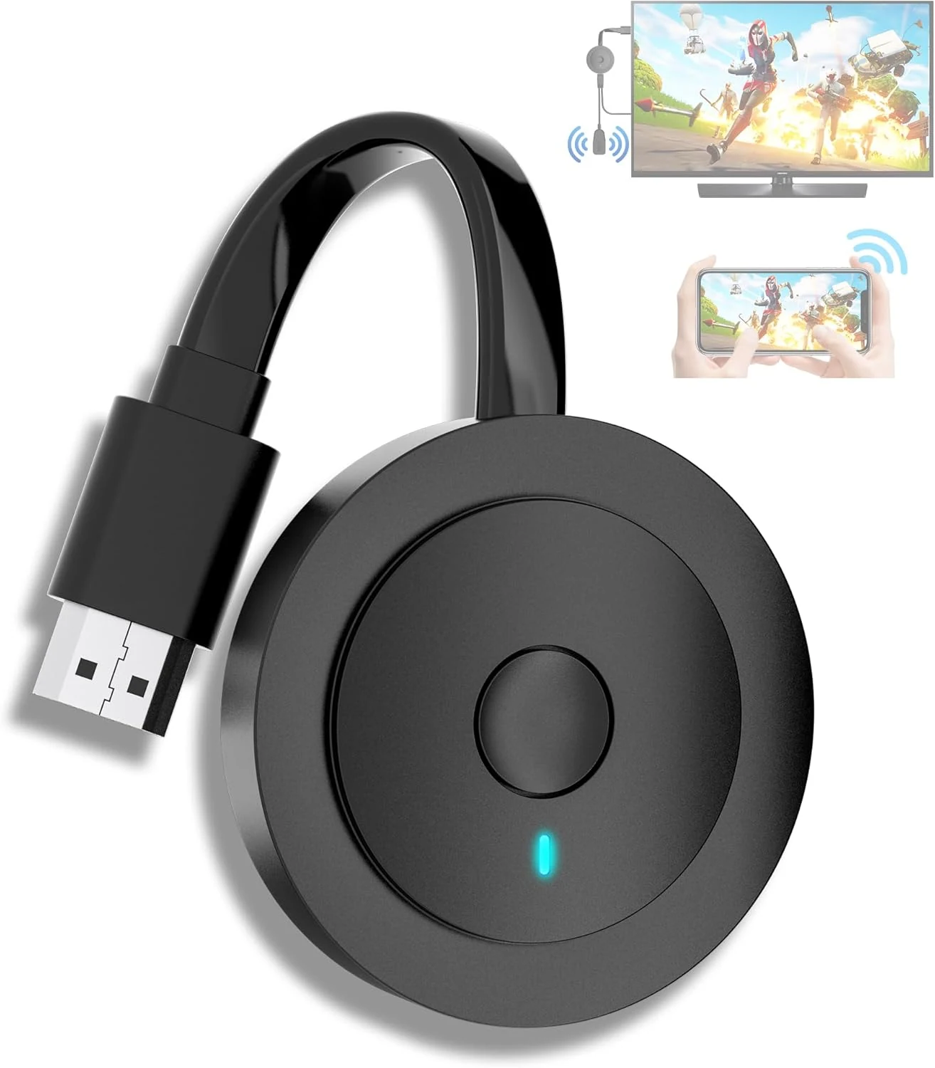 4K Wireless HDMI Display Dongle Adapter 1080P, WiFi Casting Movies, Shows Receiver for i-Phone, i-Pad, iOS, Android, Tablet, Laptop, Windows to HDTV/Monitor/Projector, Support Miracast Air Play DLNA