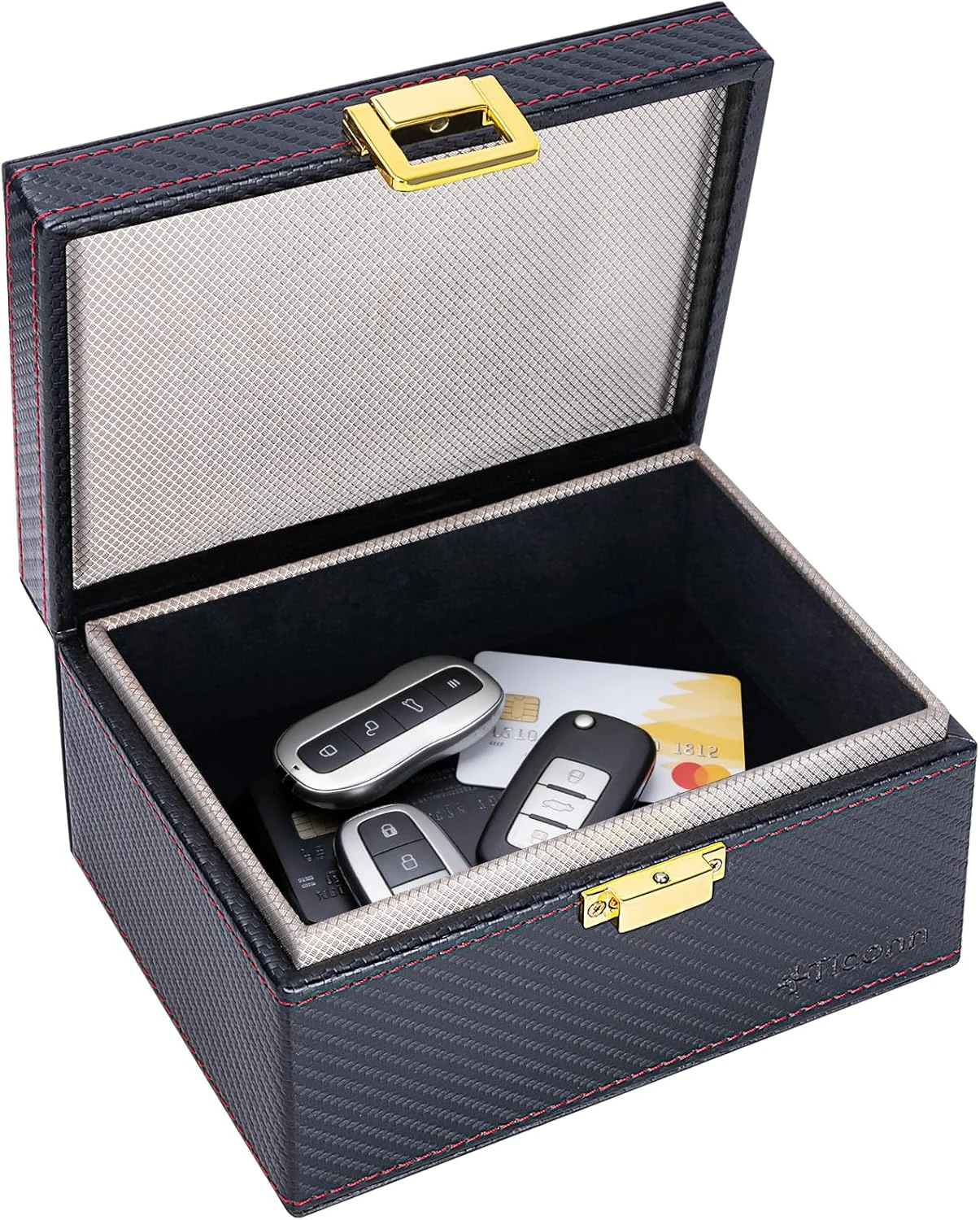 TICONN Faraday Box, Car Key Fob Protector, Carbon Fiber Faraday Cage Signal Blocker