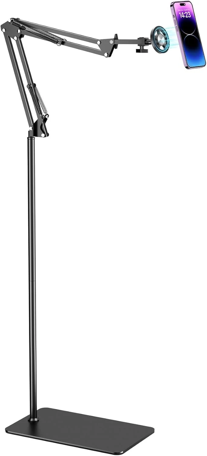 Kefotic Floor Magnetic Phone Holder for Bed Laying Down, Adjustable review