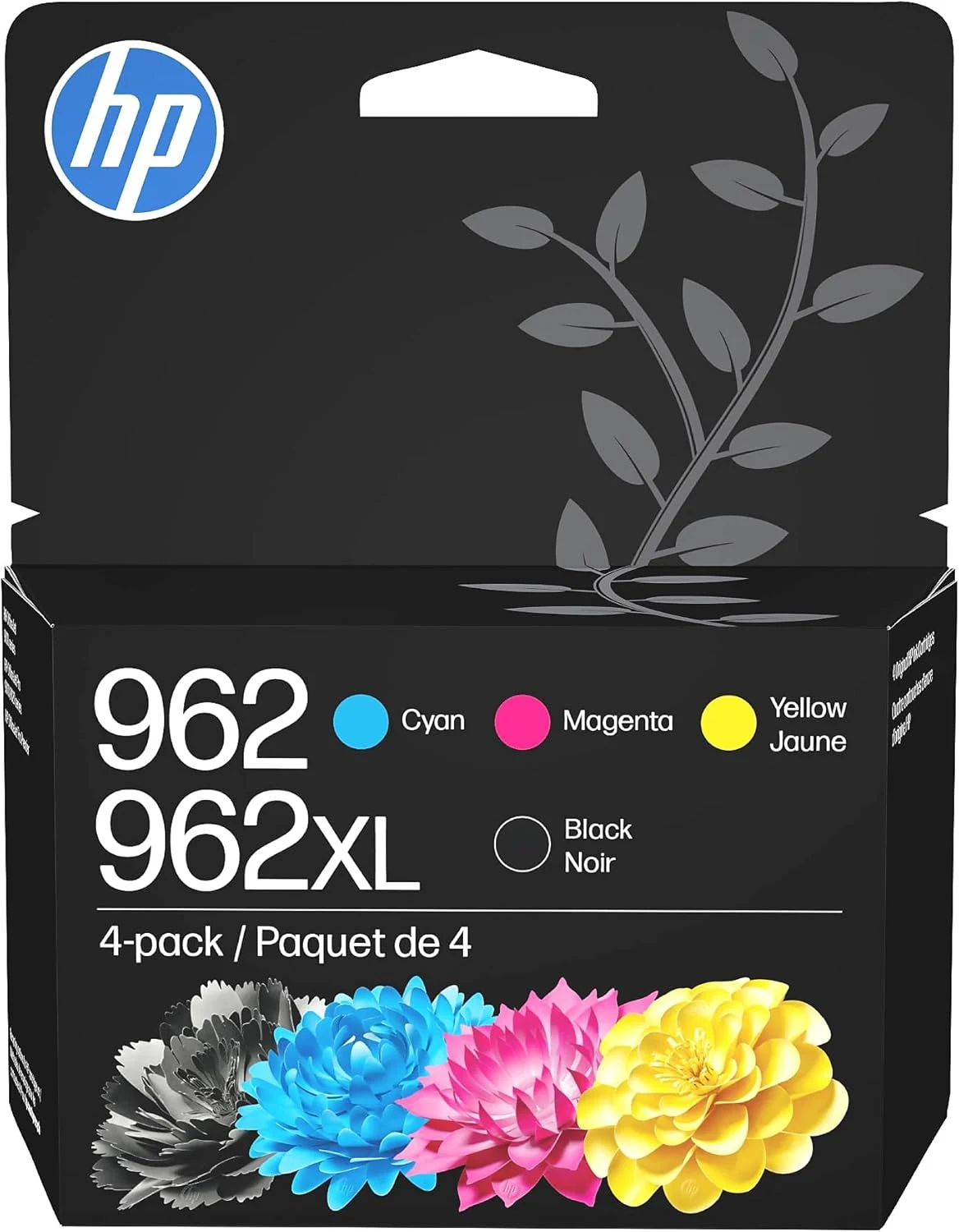 HP Original 962 Cyan, Magenta, Yellow / 962XL Black Ink Cartridges (4-Pack)