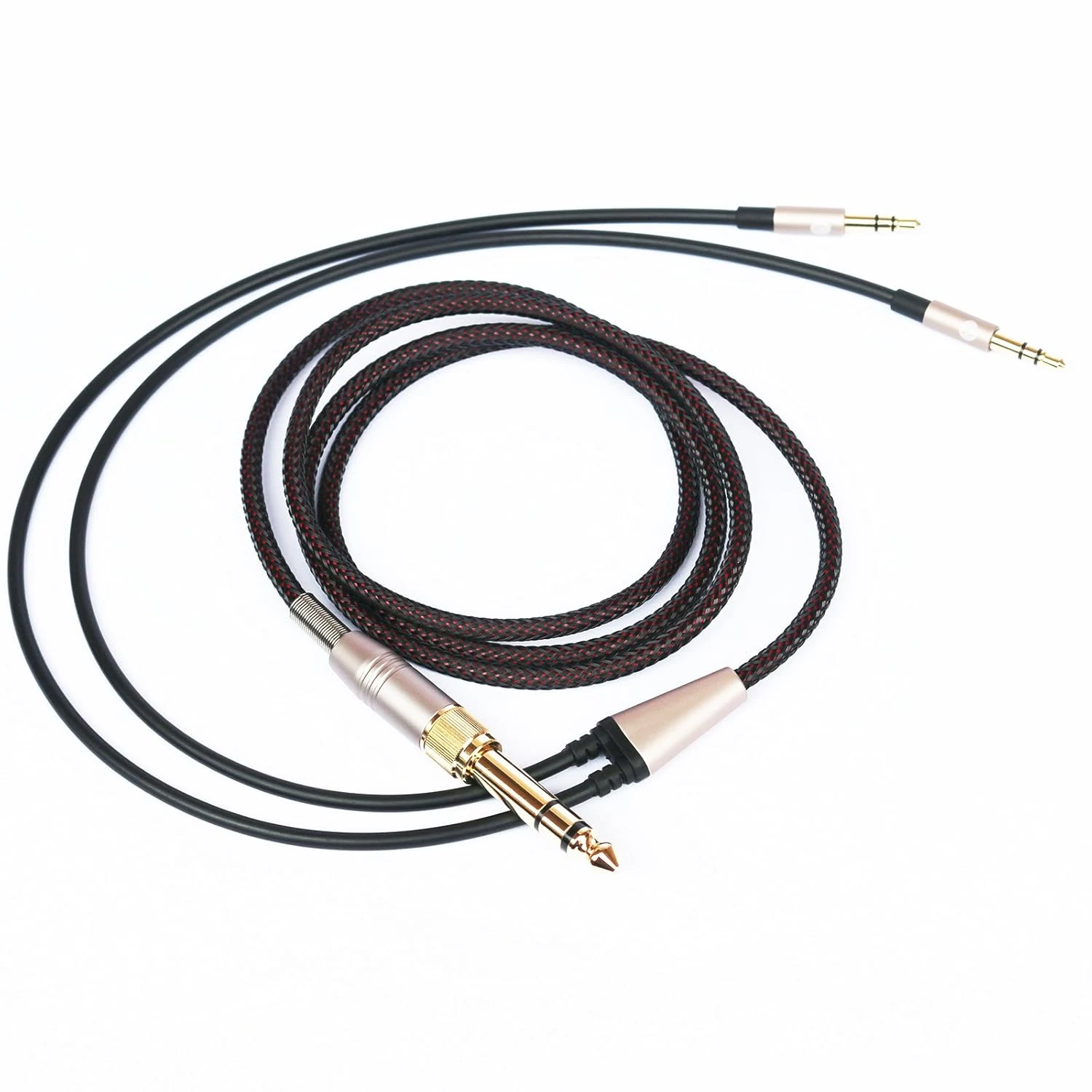 Replacement Audio Upgrade Cable Compatible with Hifiman Sundara, Ananda, Arya, HE400SE, Edition XS, HE4XX Headphones (3.5mm/6.35mm to Dual 3.5mm, 1.2m)