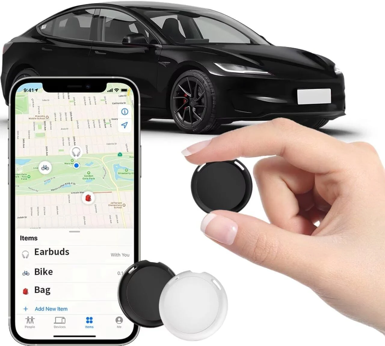 CYBERDOT 2 Pack GPS Trackers for Vehicles Work with Find My (iOS Only)