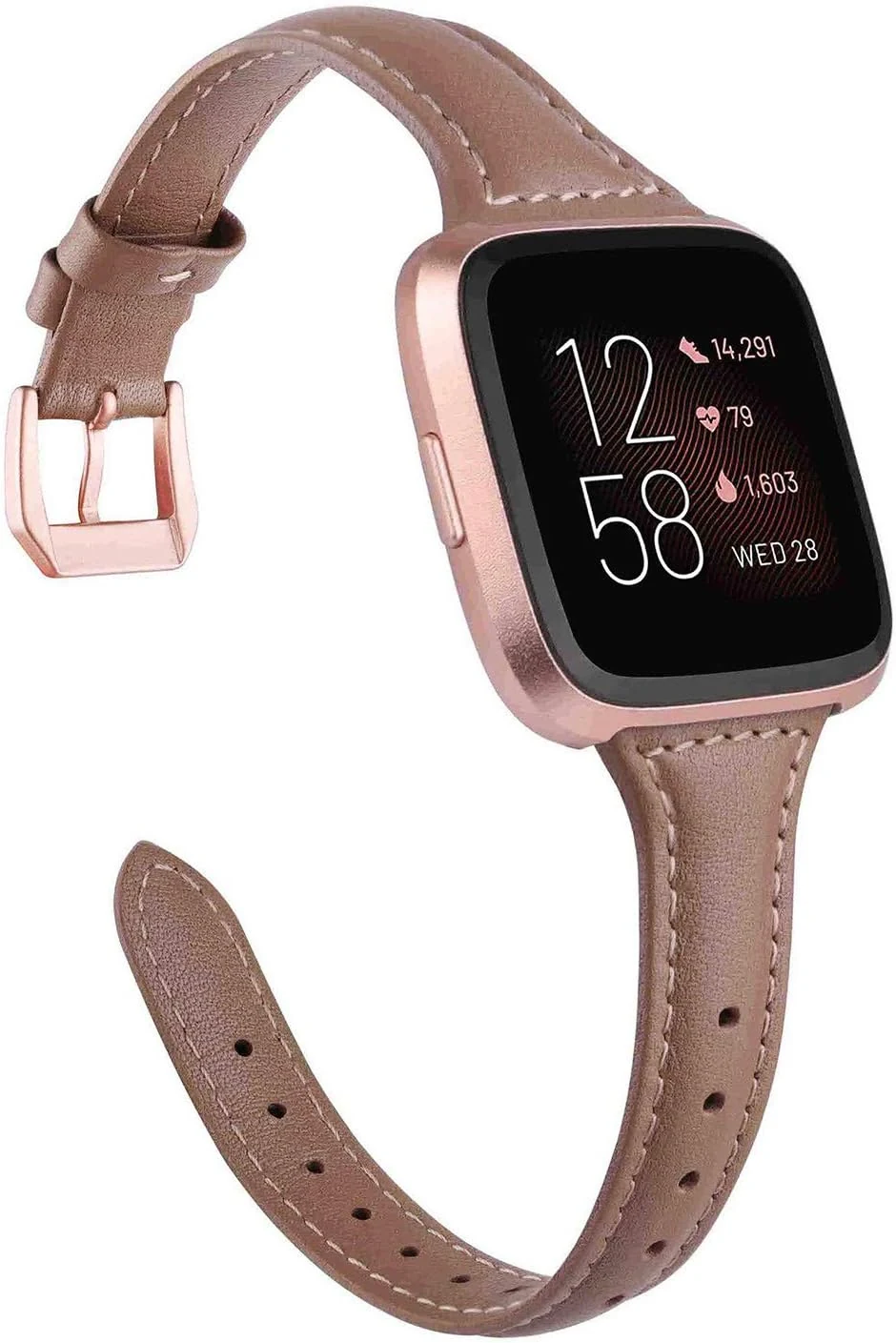 TOYOUTHS Leather Strap Compatible with Fitbit Versa/Versa 2 Watch Bands
