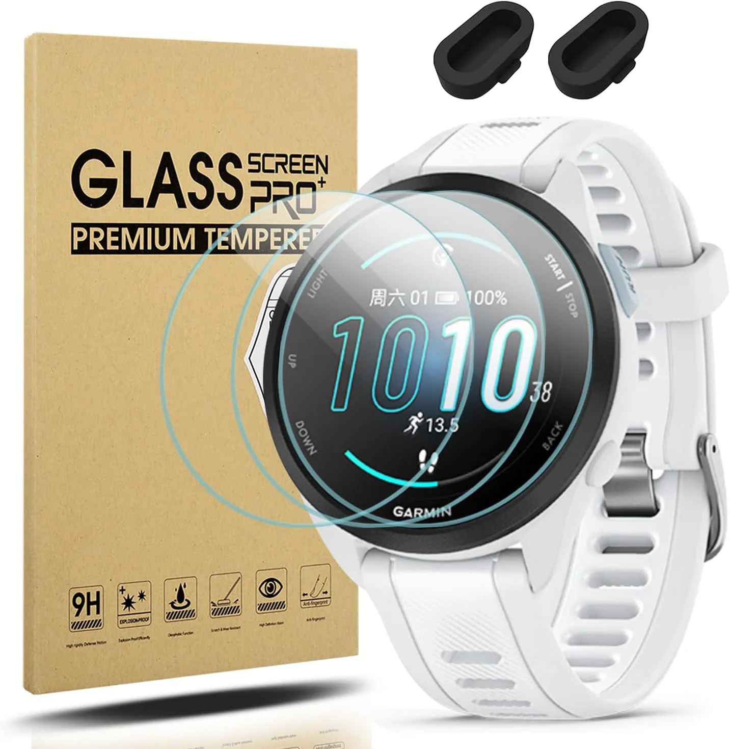 Suoman 3+2 Pack for Garmin Forerunner 165 Screen Protector, Charger review