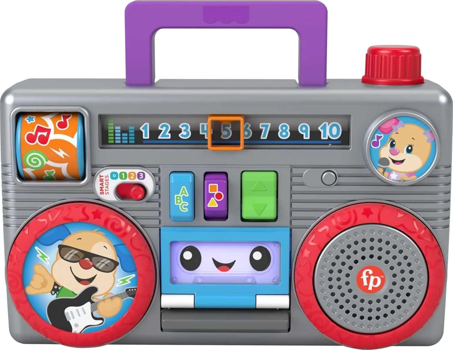 Fisher-Price Laugh & Learn Busy Boombox, Retro-Inspired Musical Infant Activity Toy