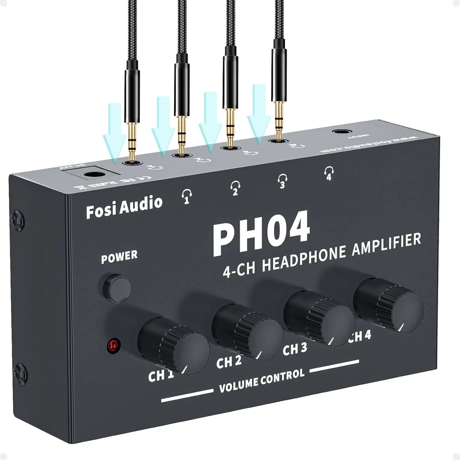 Fosi Audio PH04 4 Channel Headphone Amplifier Stereo Audio Amp