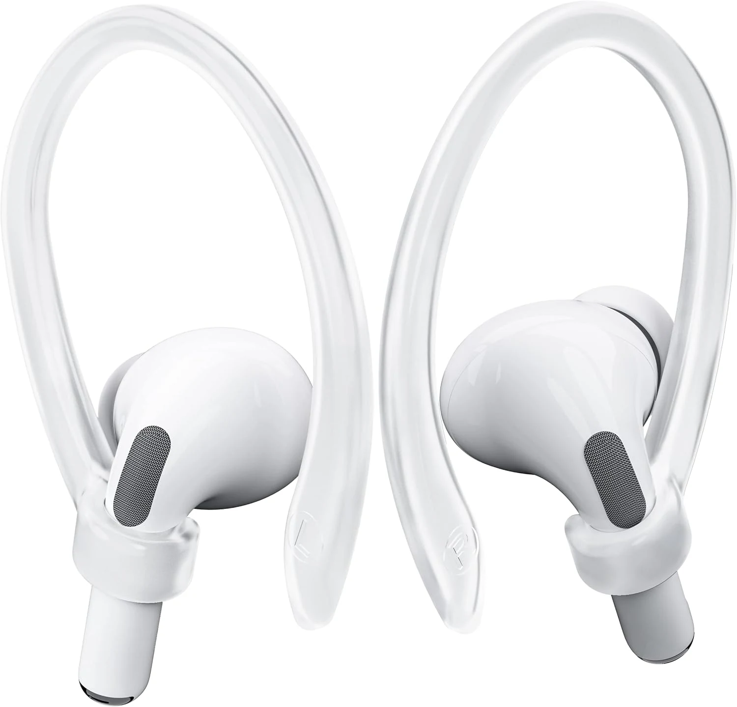 AirPods Ear Hooks - Upgraded Anti Slip Sports Clip Hooks for AirPods 1, 2, 3, 4, Pro and Pro 2 Transparent