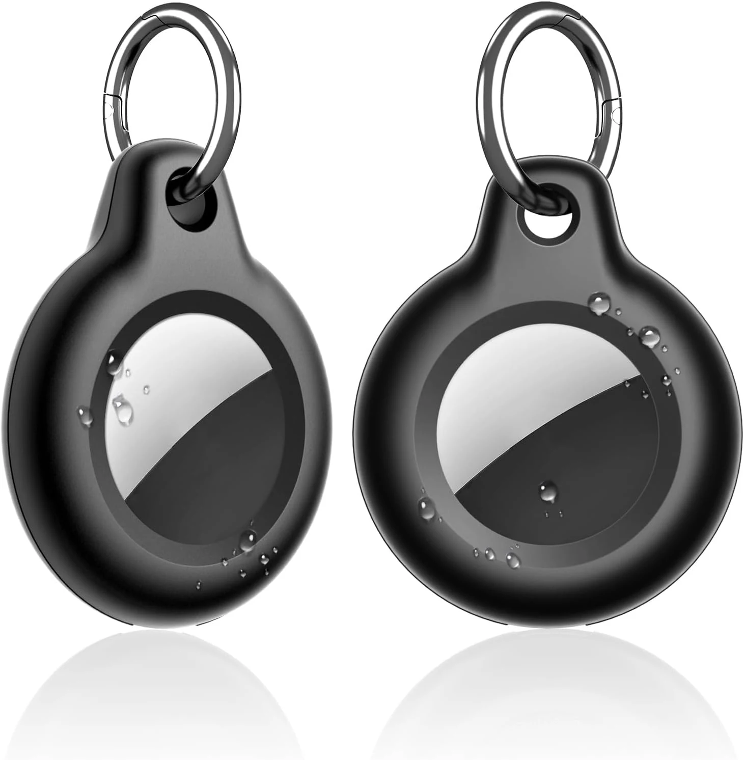 SUPFINE Waterproof Airtag Holder, 2 Pack Air Tag Keychain, Hard PC+TPU Full Body Protective Case with Loop Key Ring
