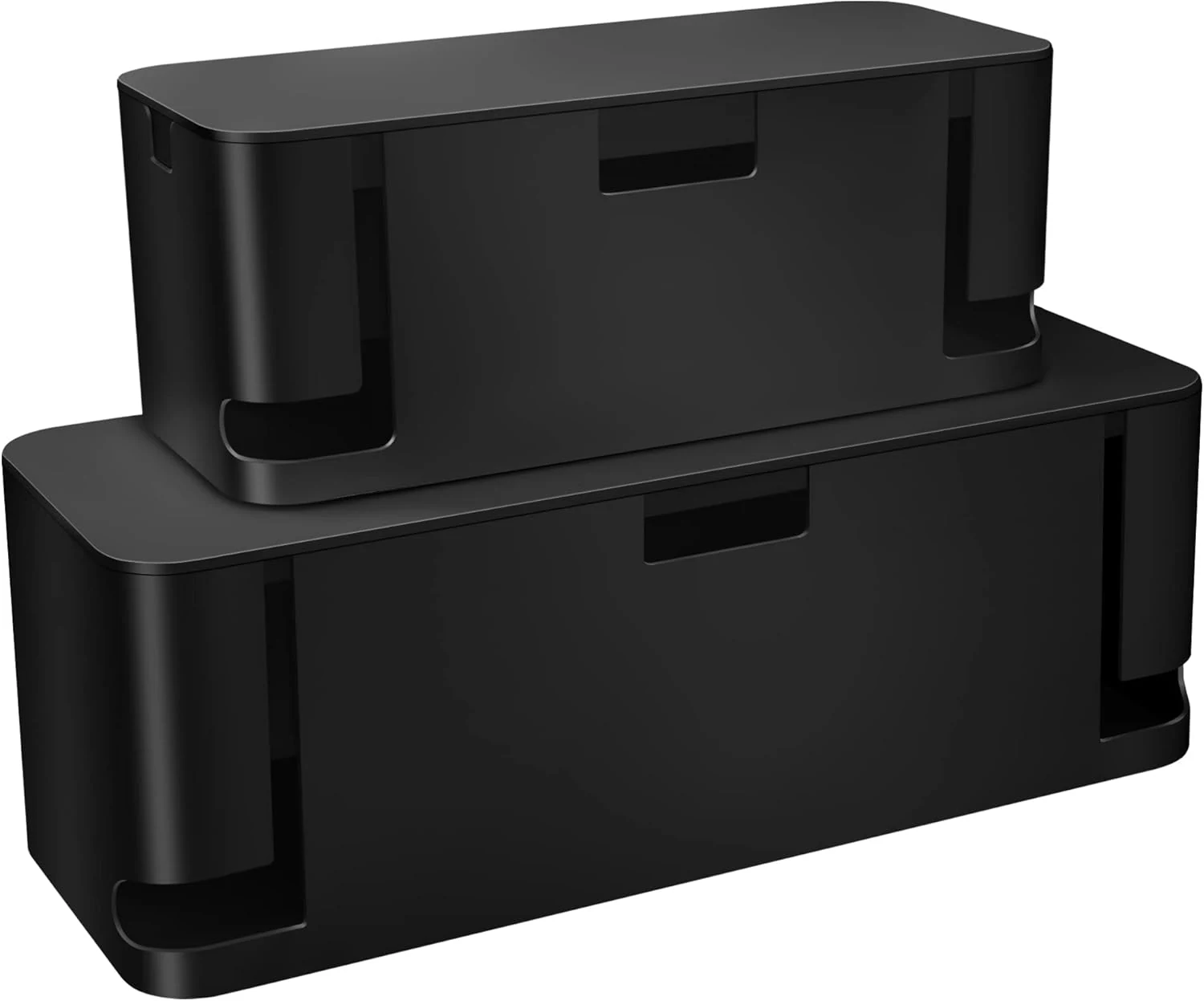 ZhiYo Cable Management Box Black, 2Pack Cord Organizer Box (Extra Large + Medium)