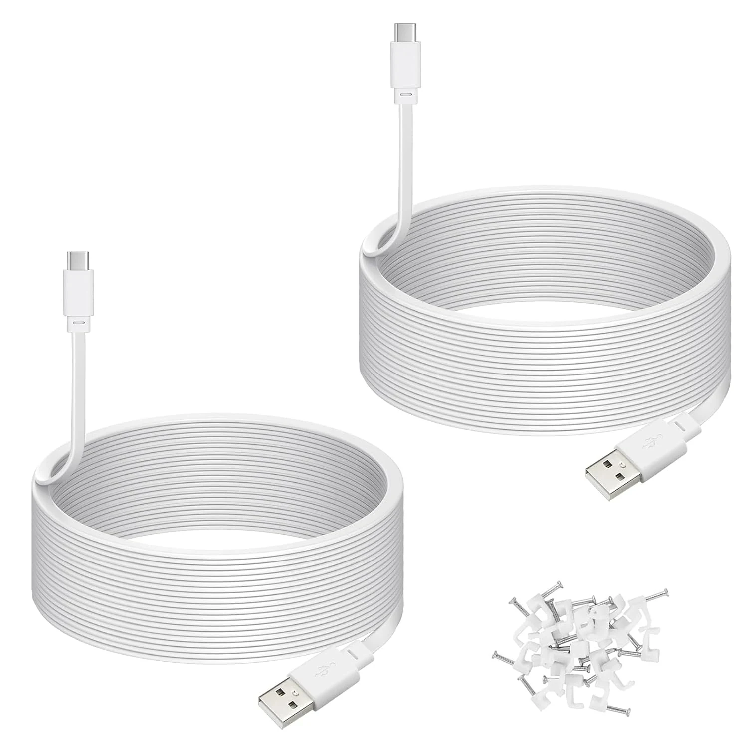 2-Pack 30 ft Cable for WYZE Duo Cam Pan Outdoor Camera, USB C Extension Cord