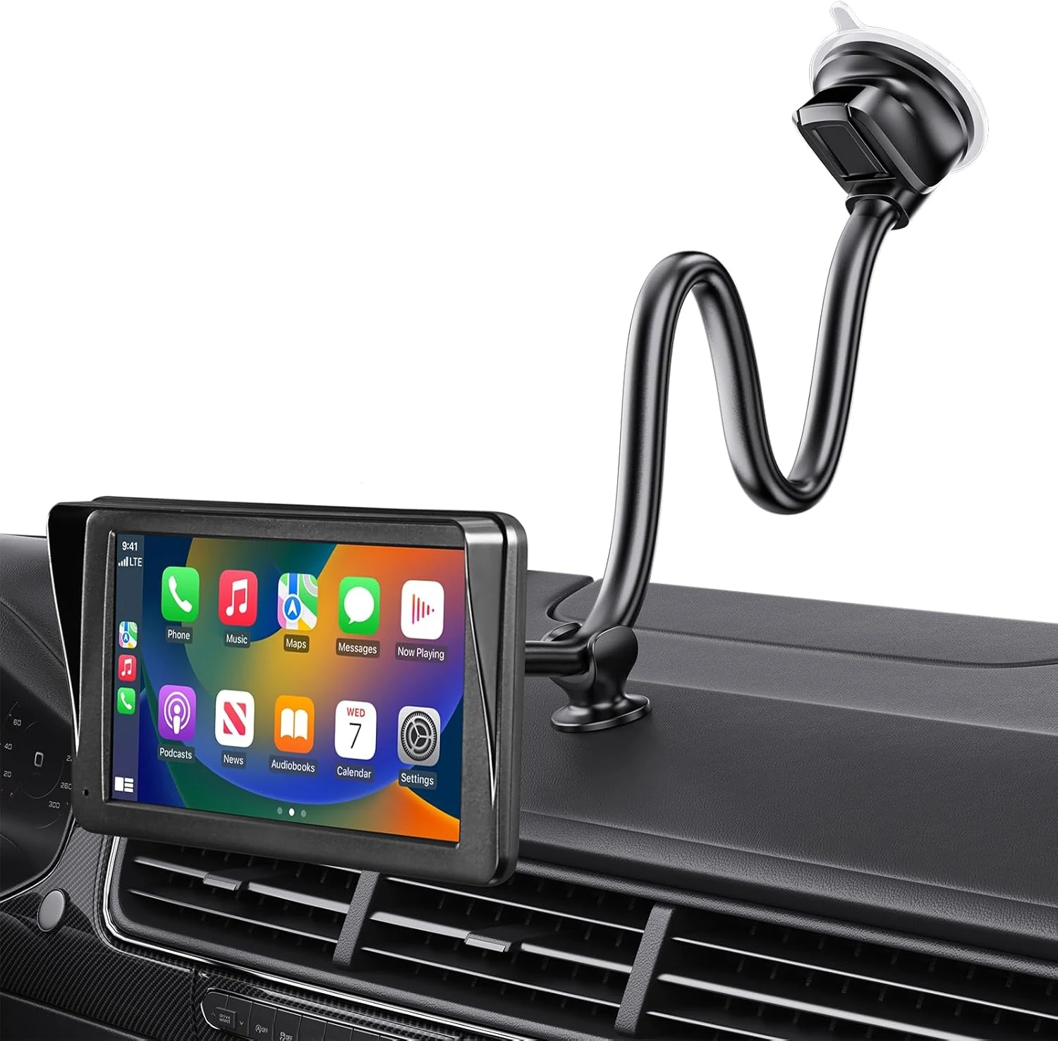 1Zero Windshield CarPlay Mount for Car, CarPlay Holder Mount with 14-Inch Long Arm, Flexible & Bendable Strong Suction Cup