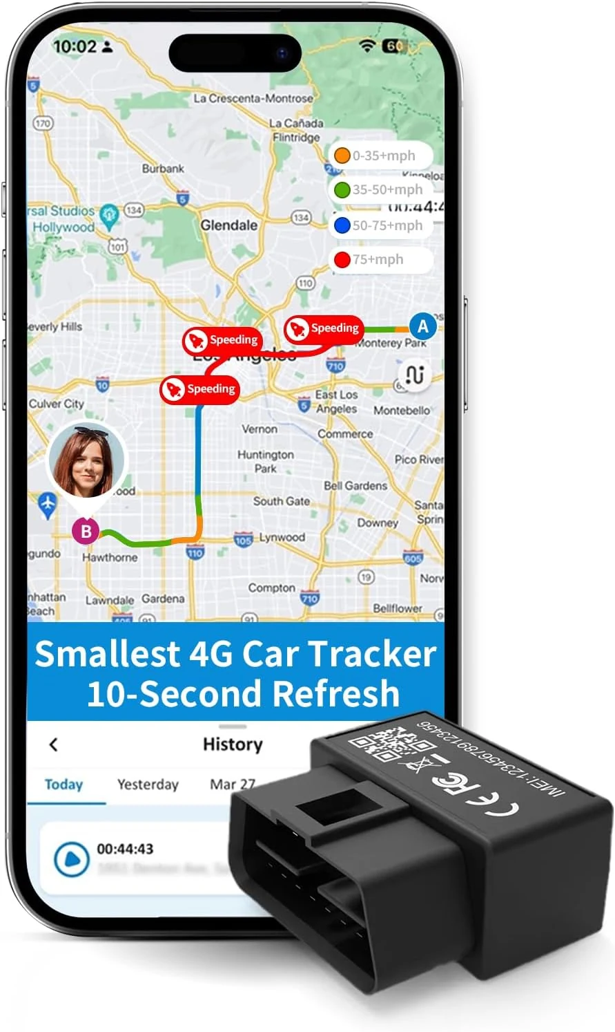 OBD GPS Tracker for Vehicles & Fleet, Plug in Car Tracker