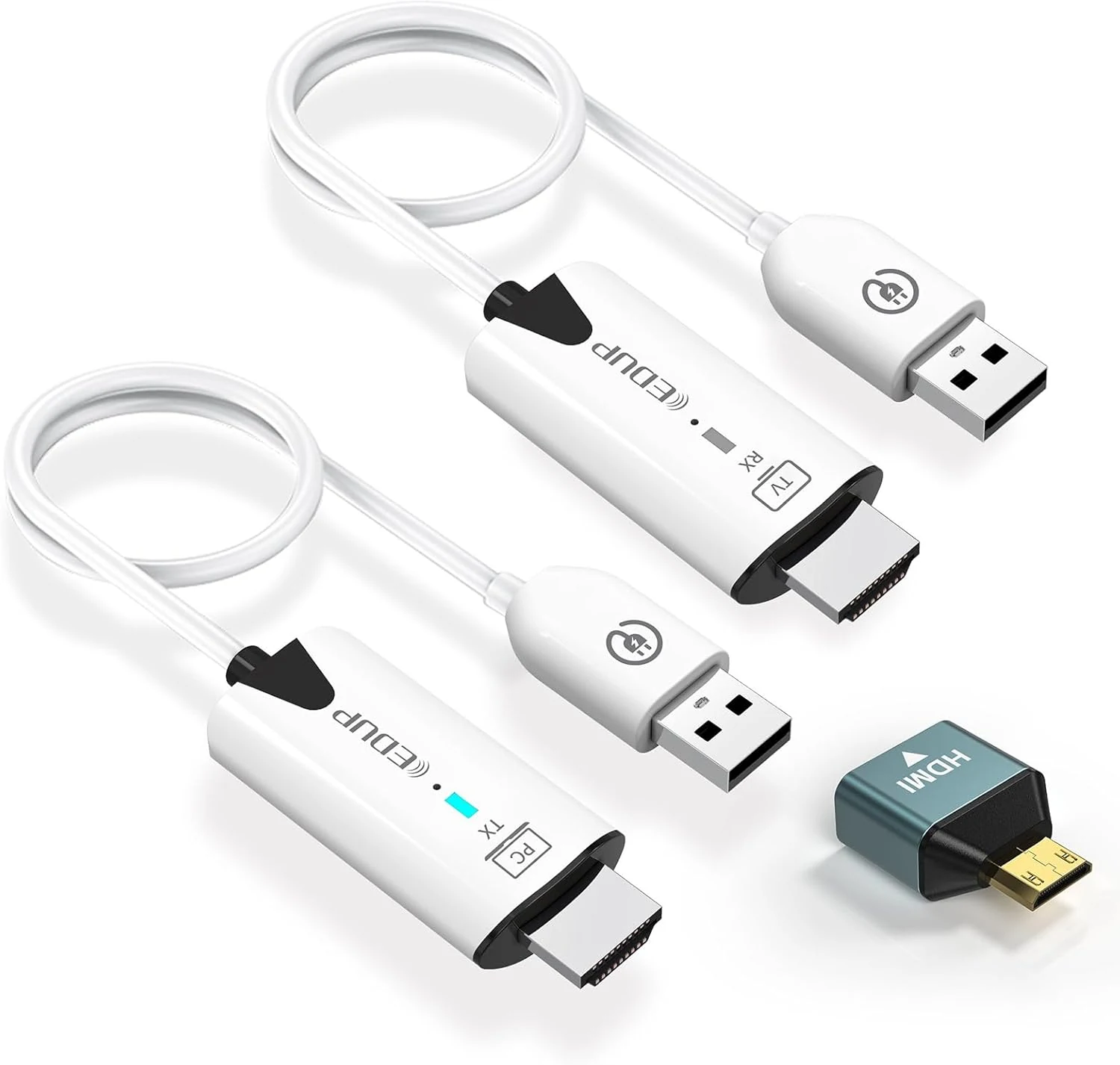 EDUP Wireless HDMI Transmitter and Receiver, 2026 Upgraded 1080P Wireless HDMI Extender 165FT Range, Plug&Play, Video Audio Projection for Desktop, PC, TV Box, PS4/5 to TV/Projector/Monitor-White