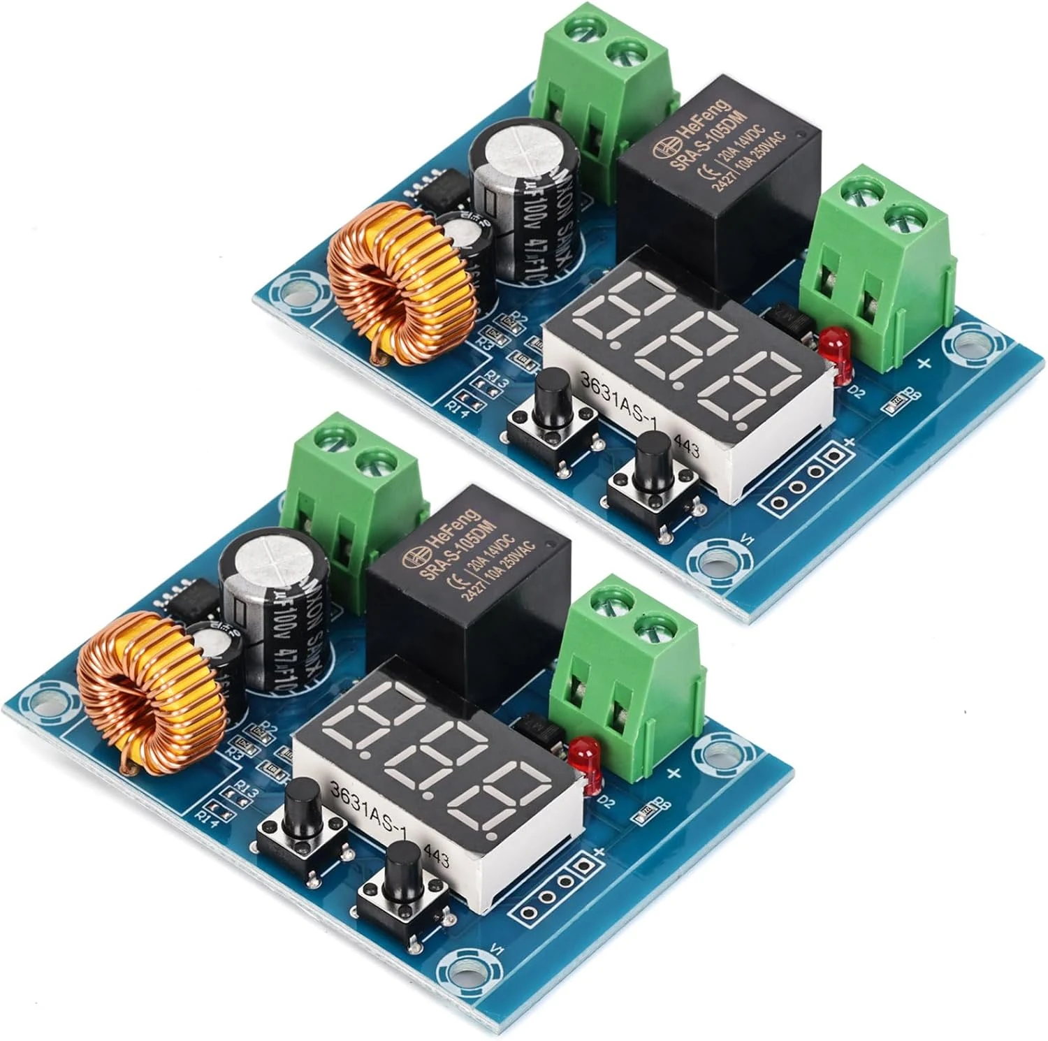 Seloky 12V-36V DC Voltage Protection Module Digital Low Voltage Protector Disconnect Switch (Pack of 2)