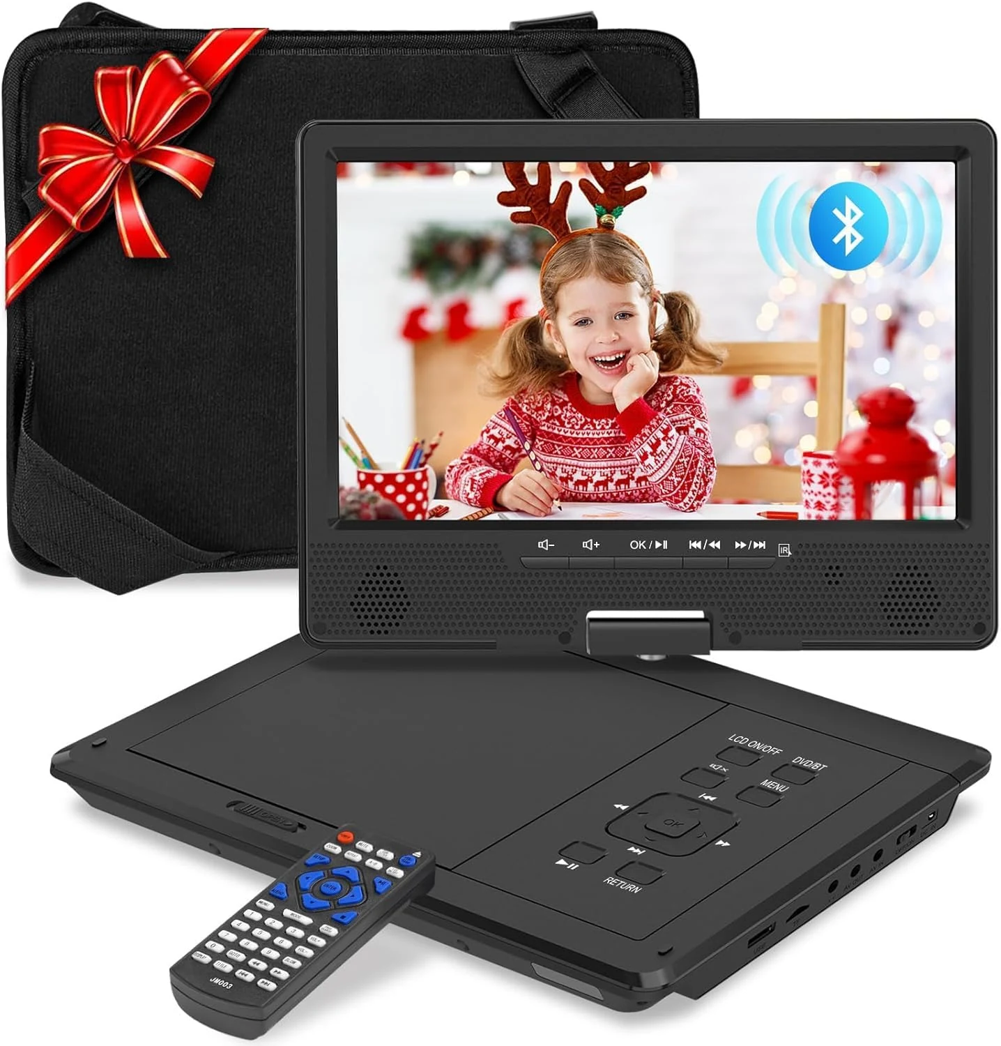 12.5" Portable DVD Player, Bluetooth Headrest Video Players with 10.1" Swivel Screen
