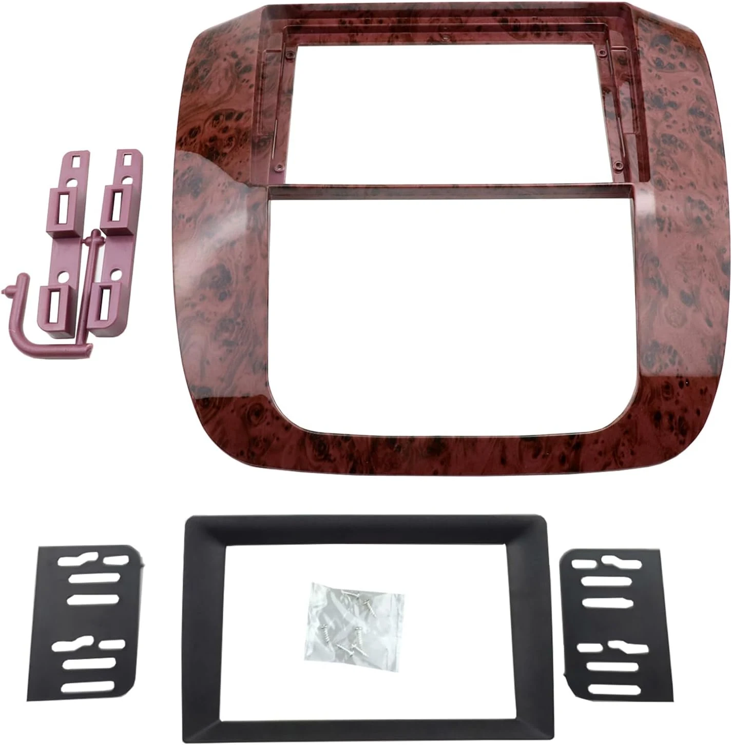 Radio Stereo Bezel for GMC Yukon 2007-2012 Dash Installation Mount Trim Kit (Wooden Color)