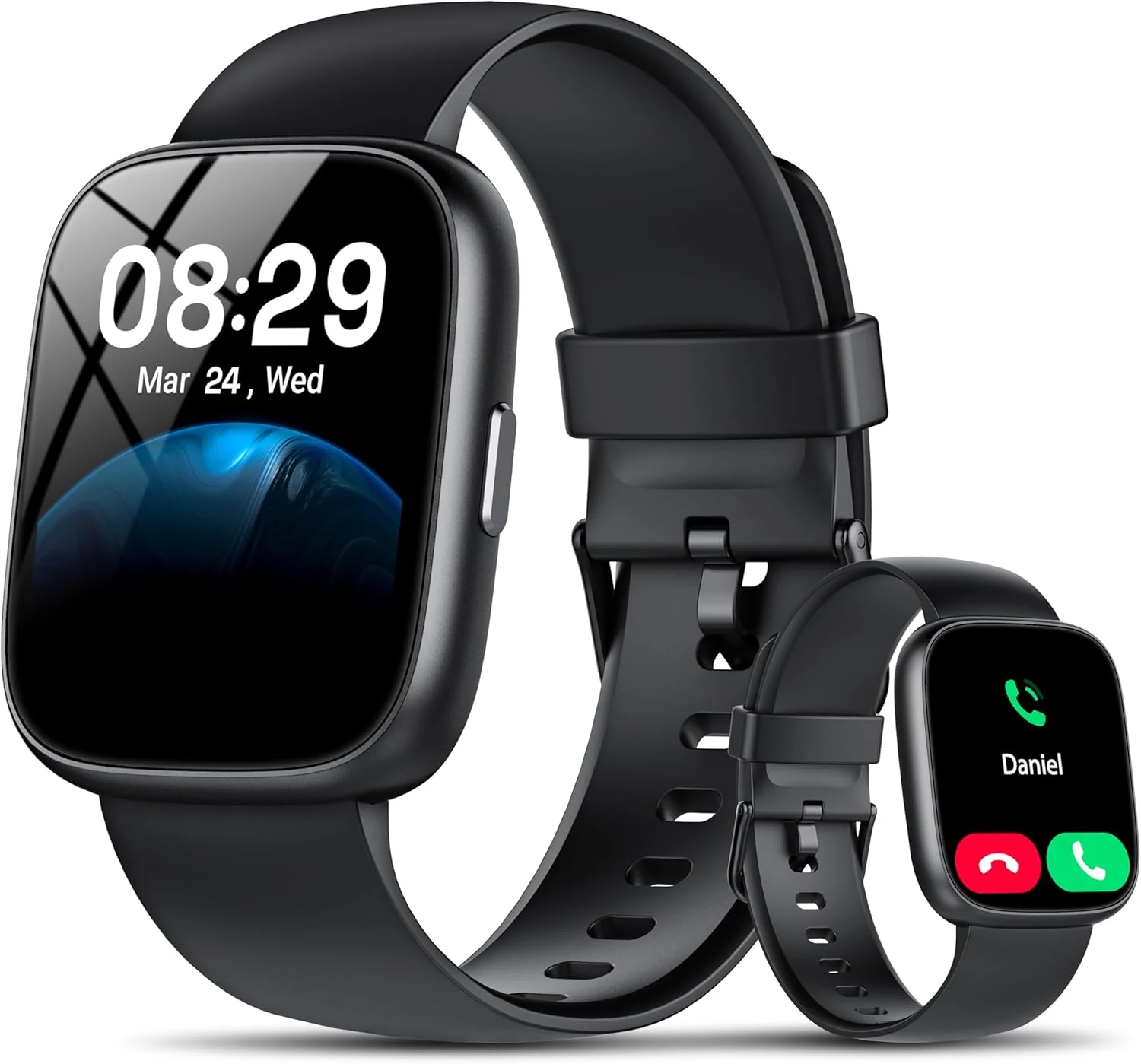 Smart Watch with Alexa Built-in, 1.83" HD Touchscreen Fitness Tracker with Bluetooth Calling, Fitness Watch with Heart Rate/Sleep Monitor, 120+ Sports Modes, IP68 Waterproof smart watch for Android iOS