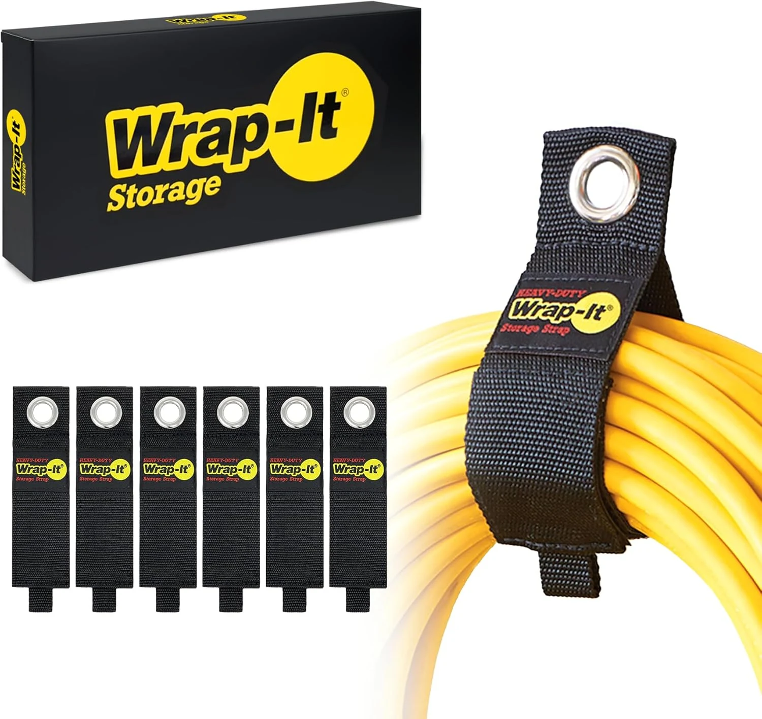 Heavy-Duty Wrap-It Storage Straps, 13-inch (6 Pack)