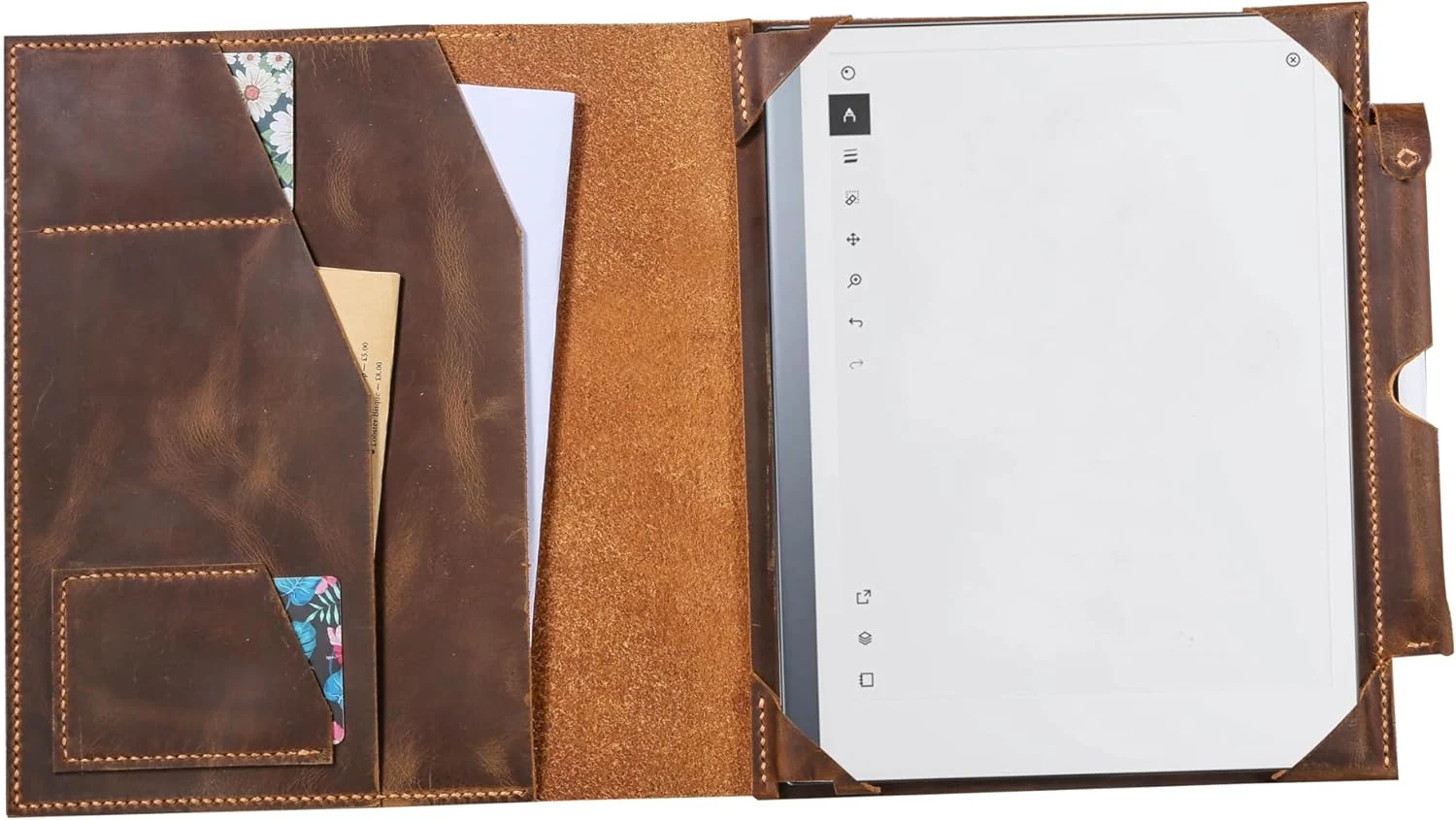 Leather case with Pen Holder for Remarkable 2,Distressed Folio Organizer for Remarkable 2 Tablet