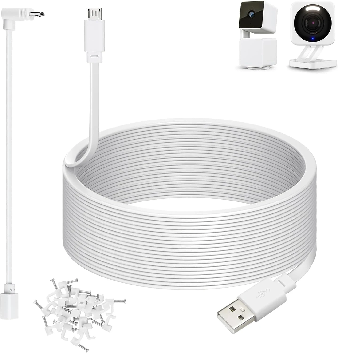 50ft Power Cable for Wyze Cam v4,Wyze Cam Pan v3,Wyze OG,Wyze Cam v3 and v3 Pro Security Cameras