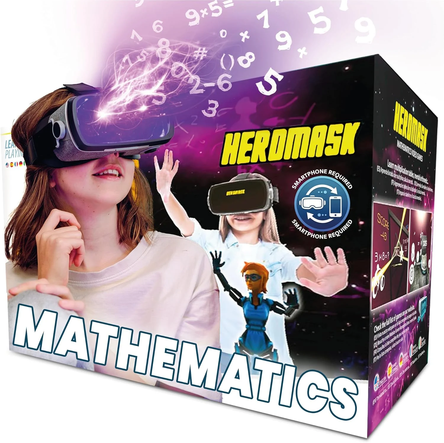 HeroMask VR Headset ＋ Math Games — Gift for Kids 5–12