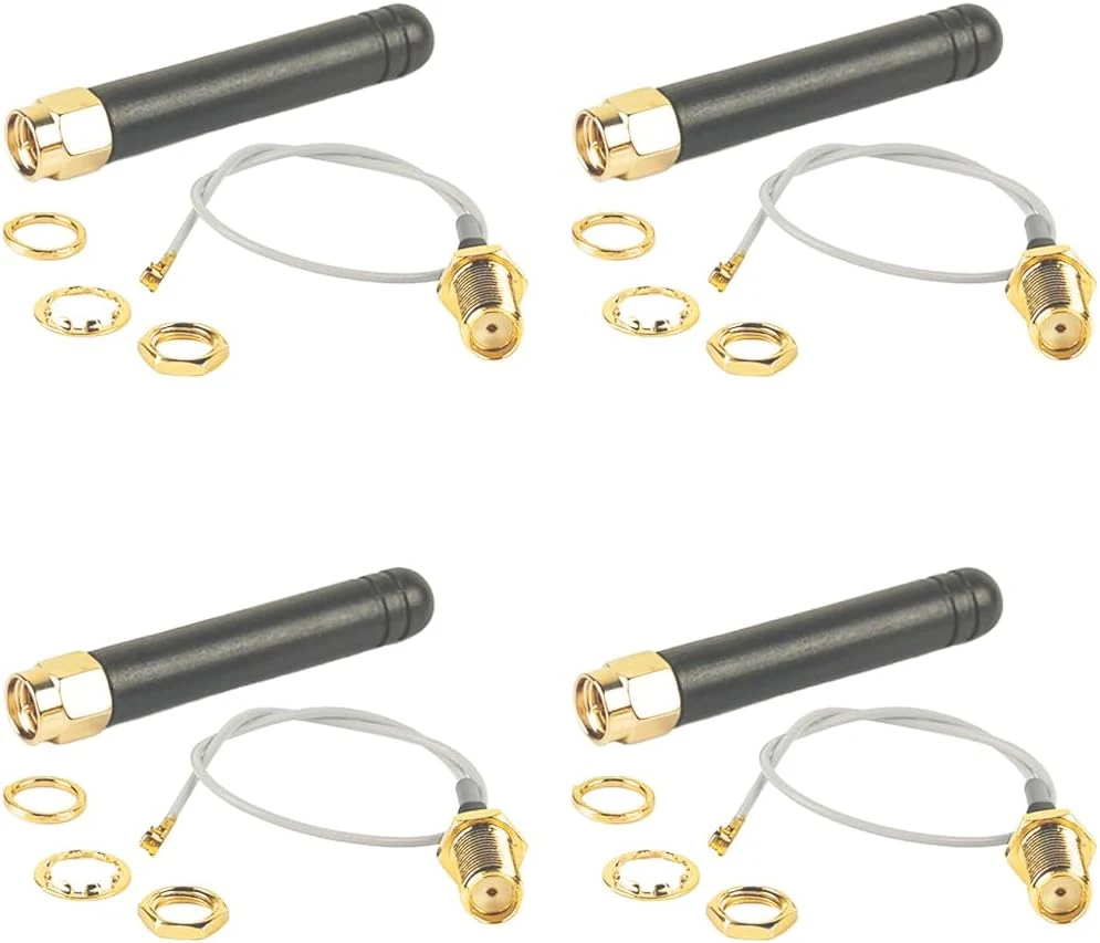 915MHz LoRa Antenna 2dBi U.FL to SMA Connector for Heltec 915 MHz Lora 32 V3 V4 CubeCell HTCC-AB02S LoRa GPS Mesh Node T114 Board (Pack of 4)