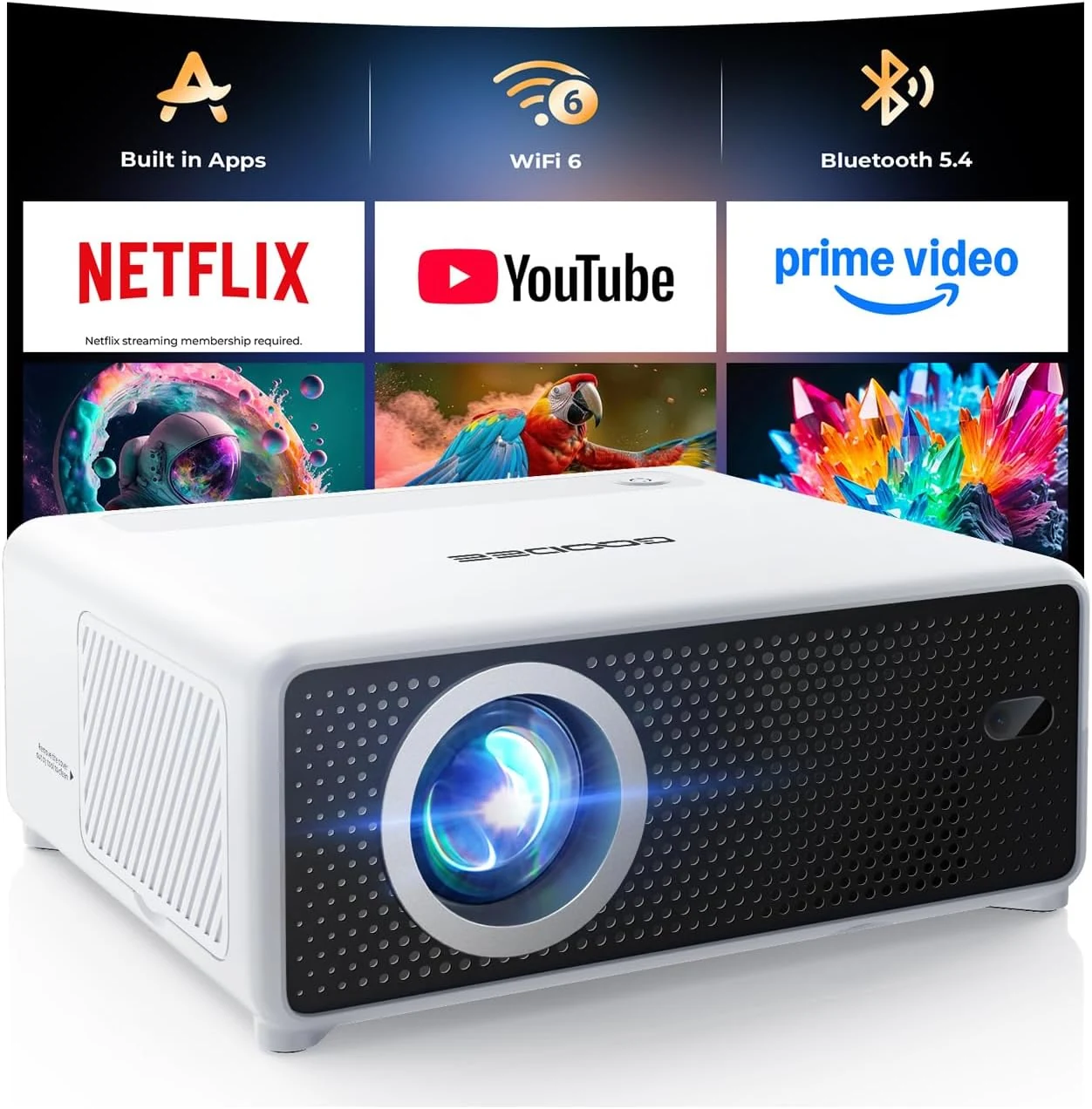 GOODEE Mini Projector with WiFi and Bluetooth (AC201)