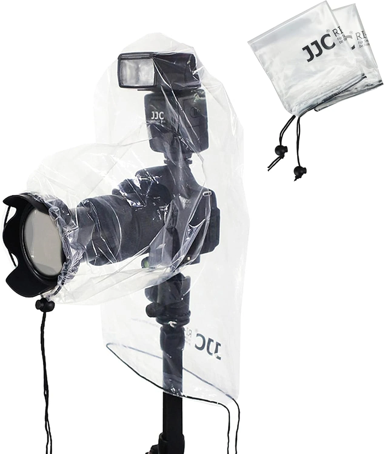 2 Pack Camera Rain Cover with Flash Clear Dust Proof Sleeve Protection