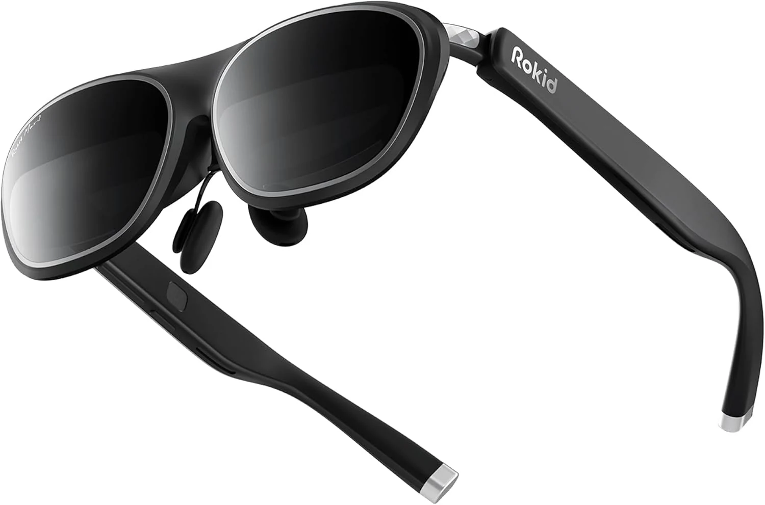 Rokid Max2 black AR Glasses, 215" Micro-OLED Display, 50° FOV, 600 Nits Brightness, compatible with smart phones, Windows laptops, Ipad since 2020