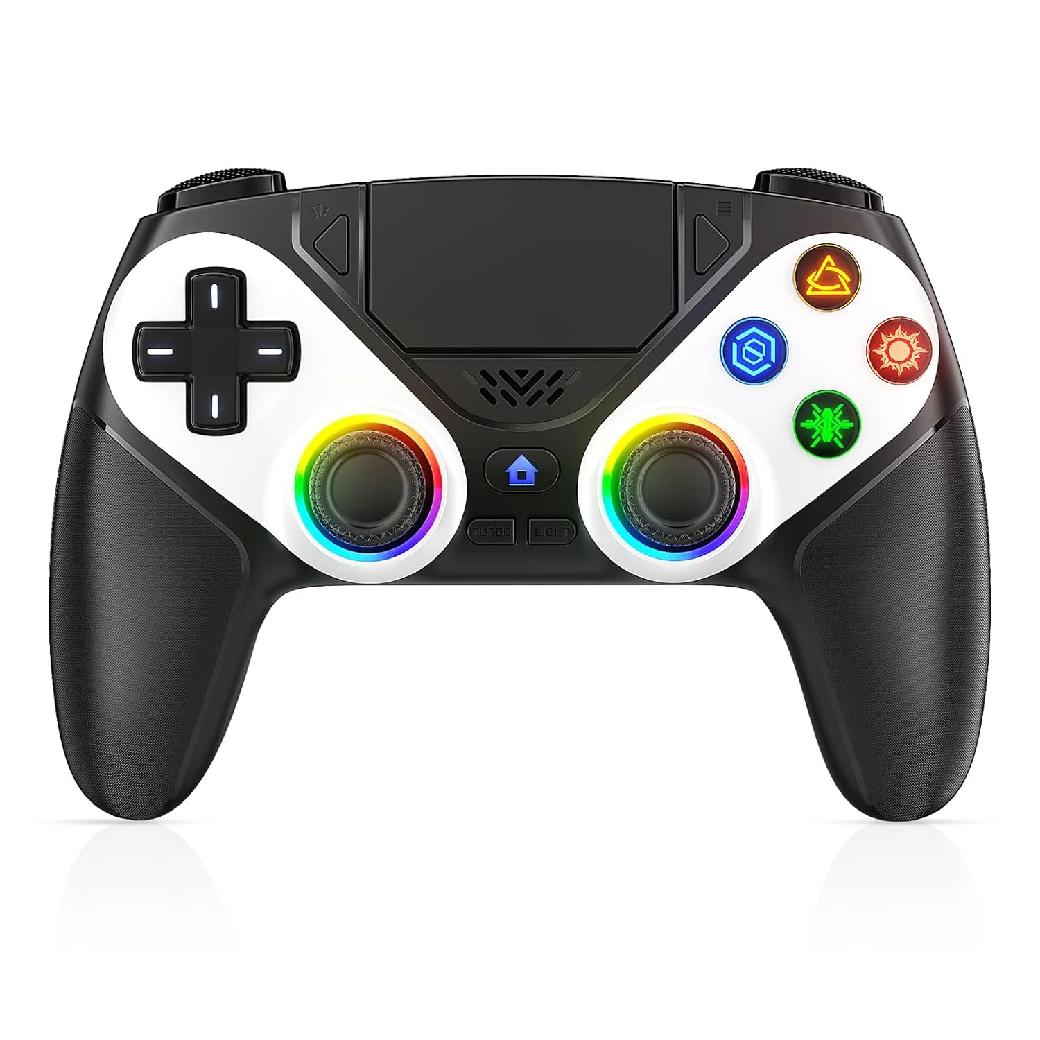 Nonbliep LED Wireless Controller for PS5, Compatible with PS5/PC, Dual Vibration, Macro/Turbo Function, 3.5mm Audio Jack, 6-Axis Motion Control Gamepad with Speaker