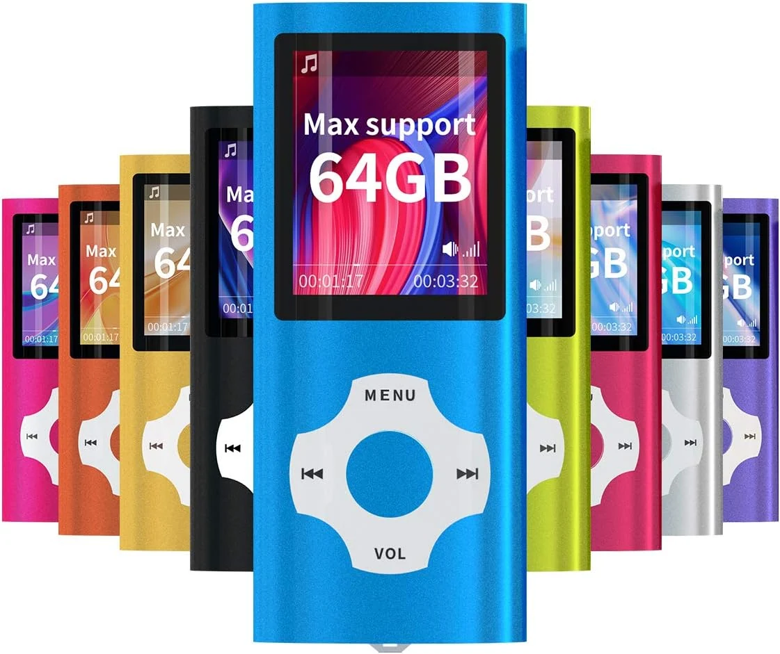 WOWSYS MP3/MP4 Portable Player, 1.8 Inch LCD Screen and Card Slot (Max Support 64GB TF Card)