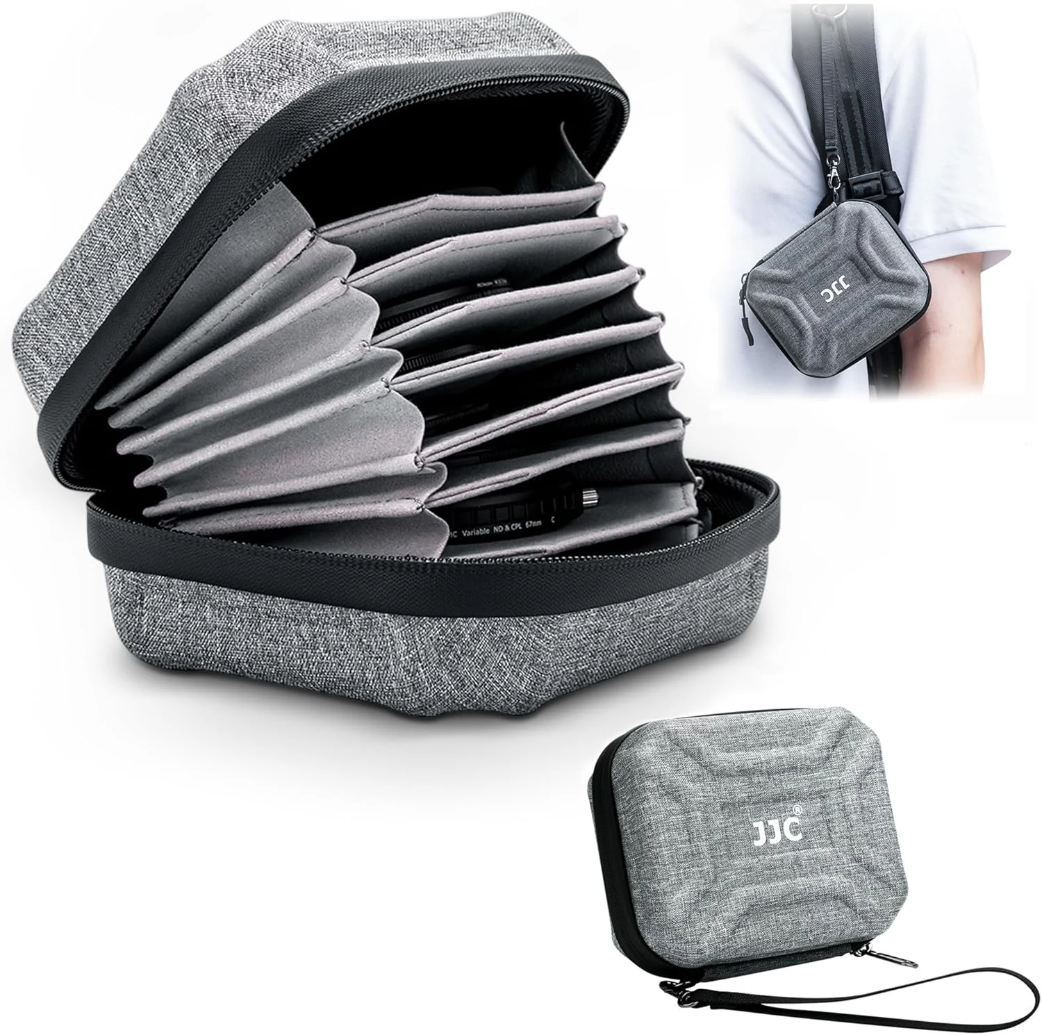 JJC 10 Pockets Hard Shell Lens Filter Bag Up to 95mm