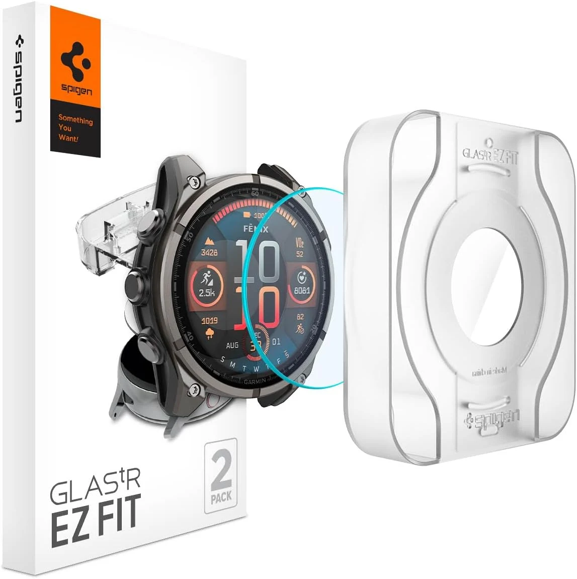Spigen Tempered Glass Screen Protector [GlasTR EZ FIT] designed for Fenix 8, 8 Pro (47mm) - 2 Pack