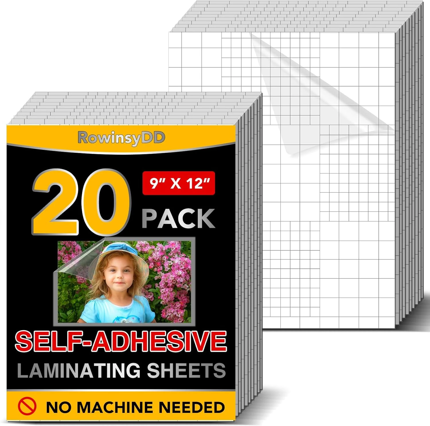 20 PCS Self-Adhesive Laminating Sheets, 9 x 12 Inches Self